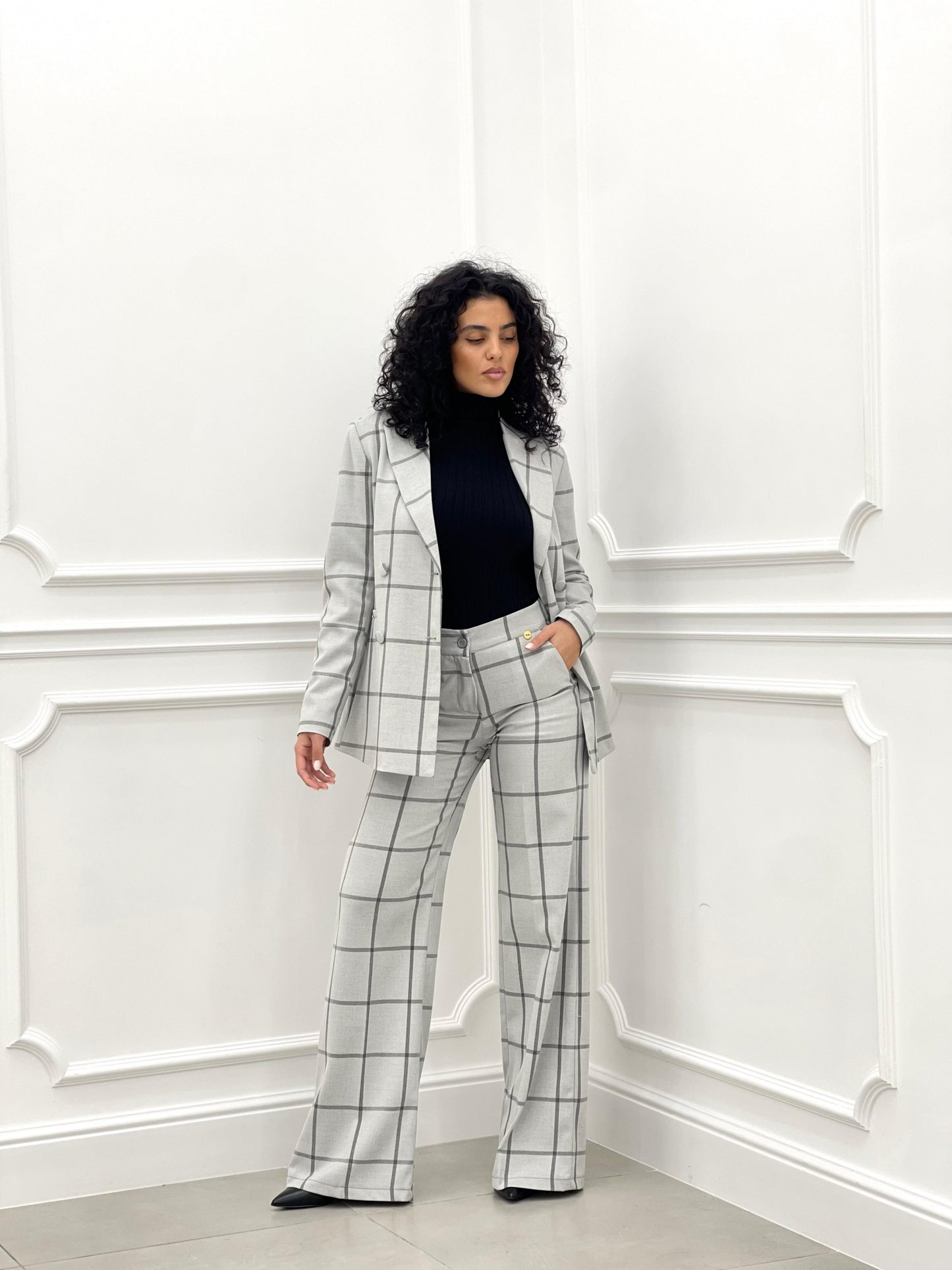 PANTALONE QUADRI PALAZZO TOP QUALITY