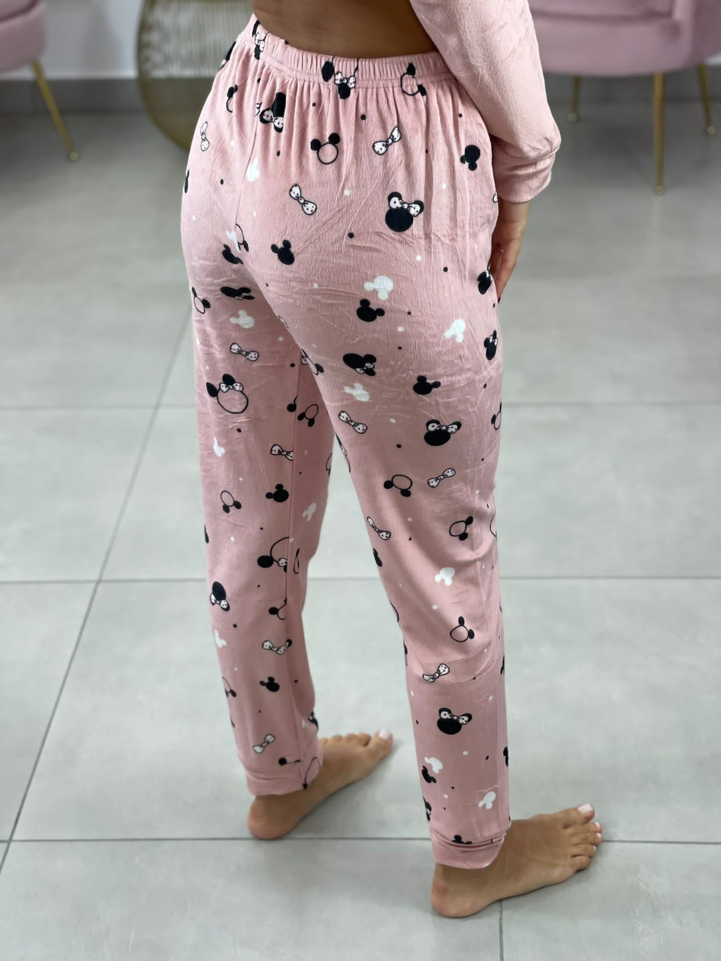PIGIAMA 2 PEZZI IN CINIGLIA ROSA