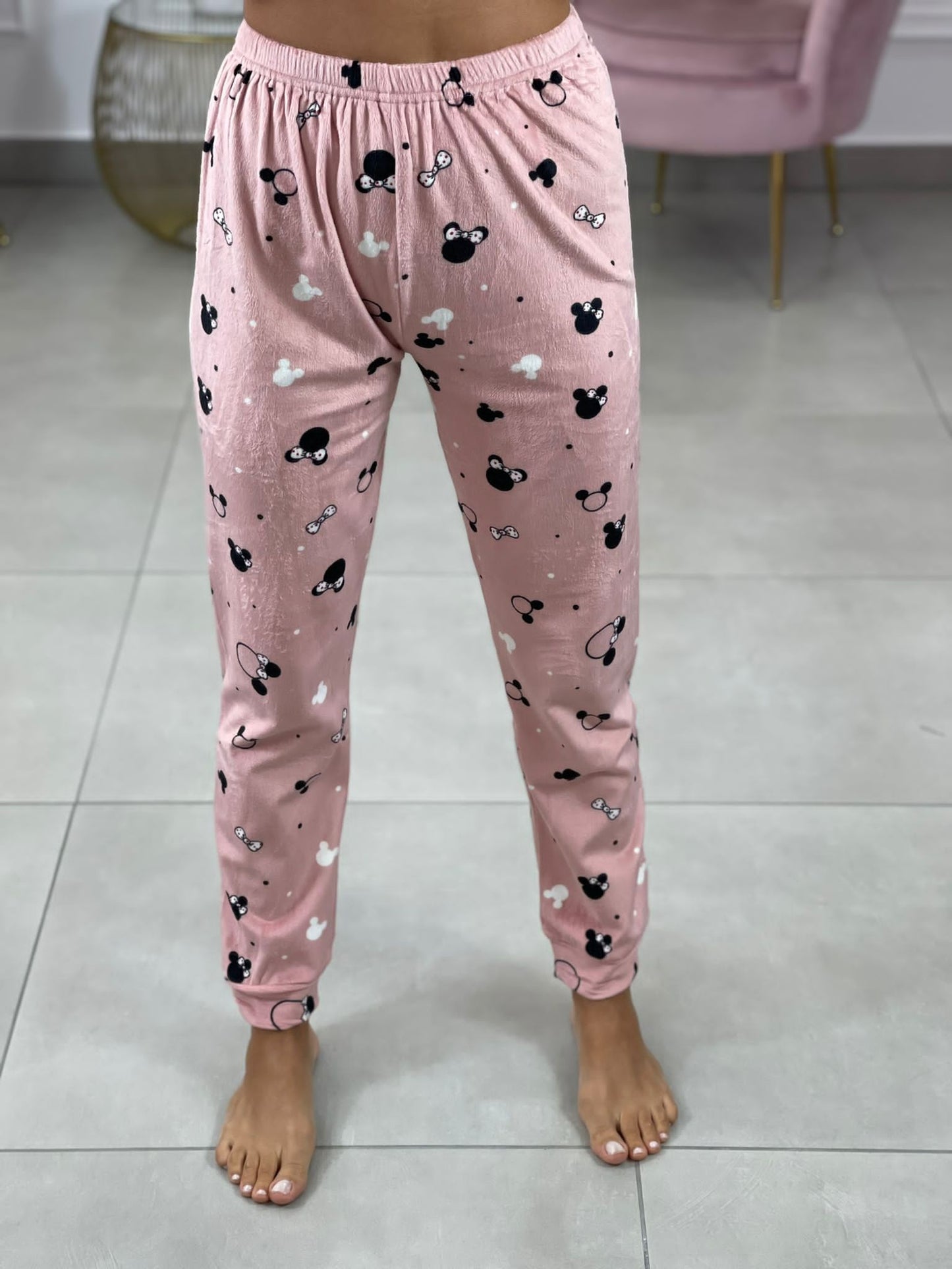 PIGIAMA 2 PEZZI IN CINIGLIA ROSA