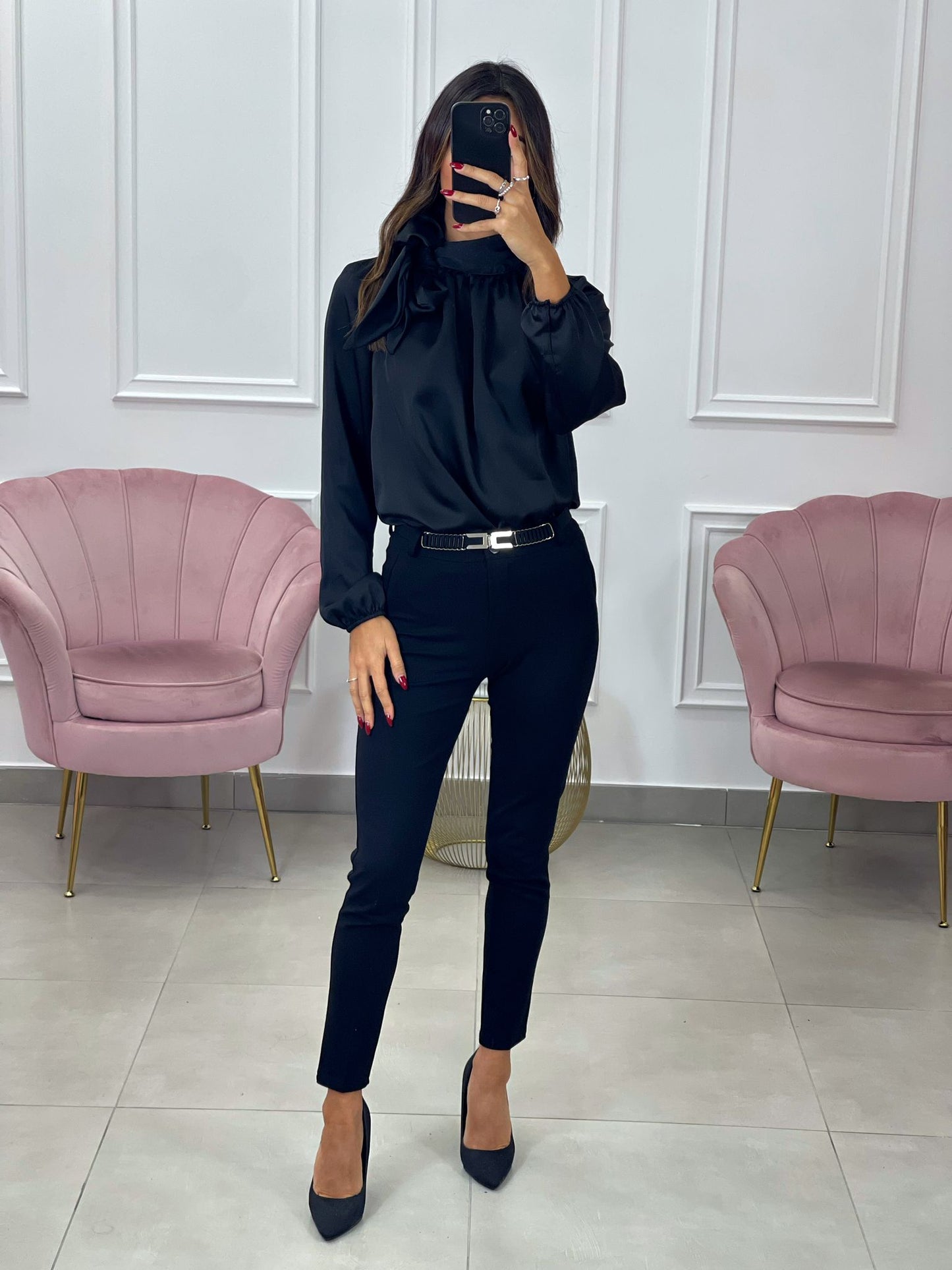 BLUSA IN RASO CON FIOCCO