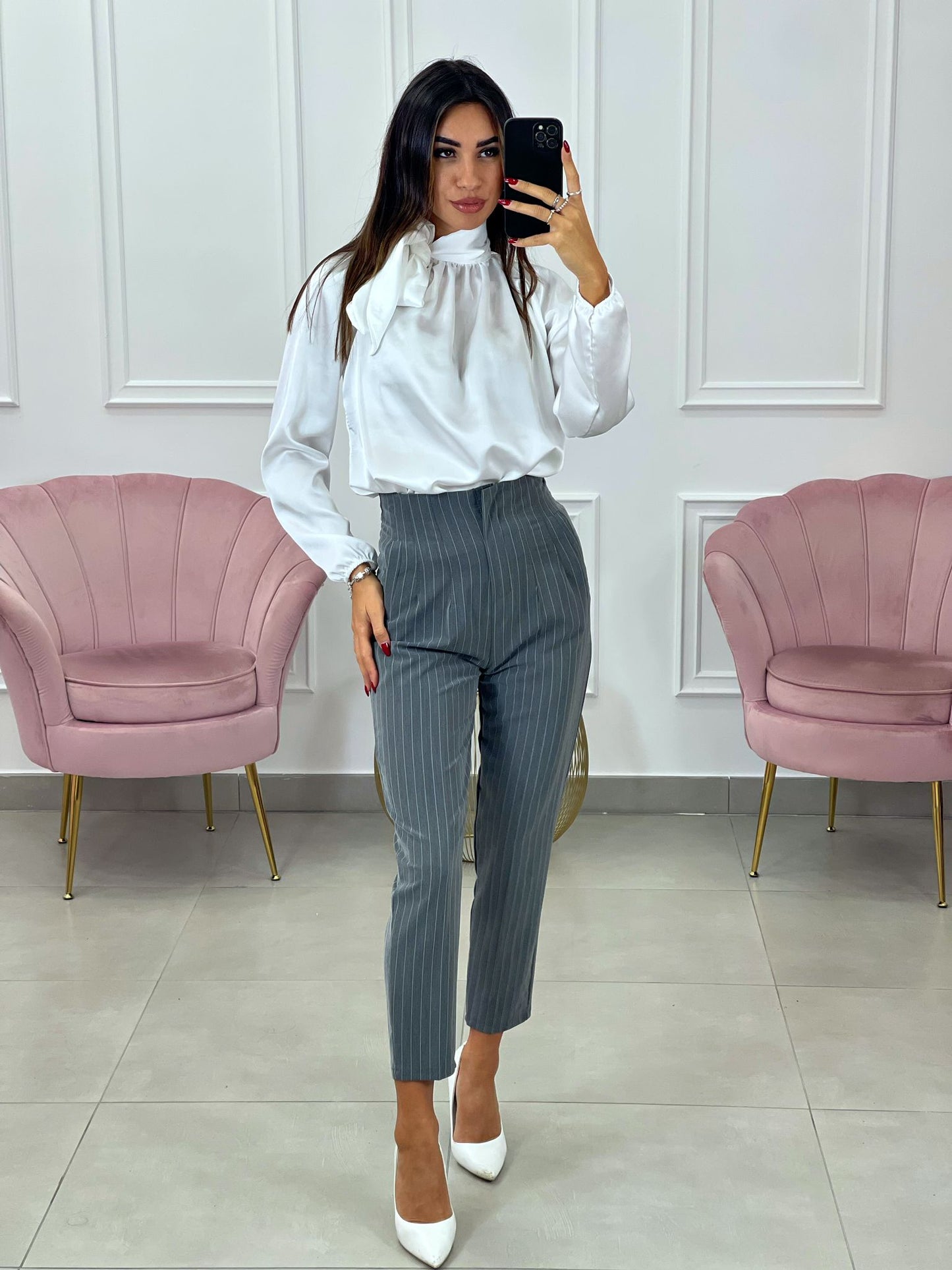 BLUSA IN RASO CON FIOCCO