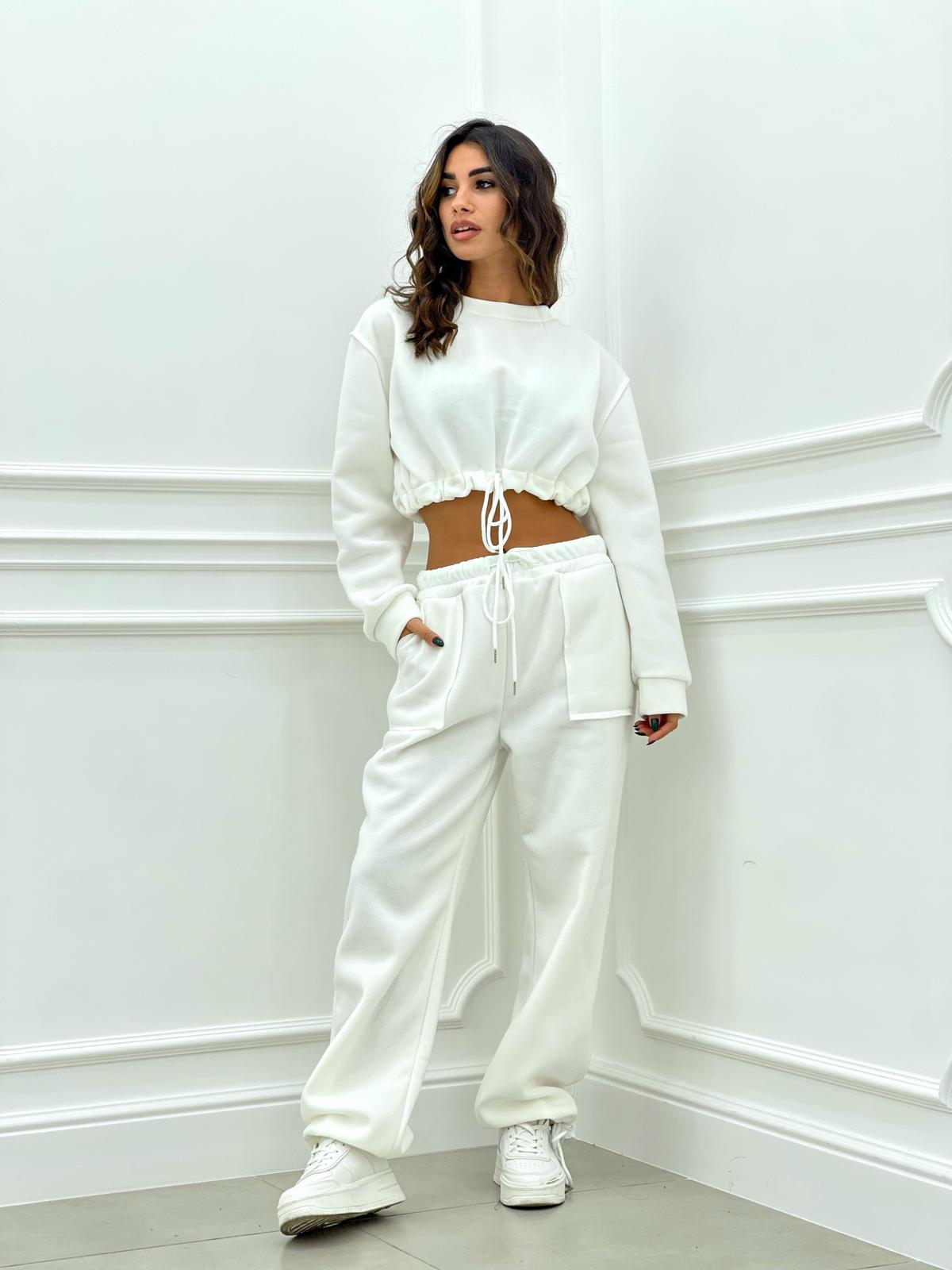COMPLETO FELPA CROP E PANTALONE