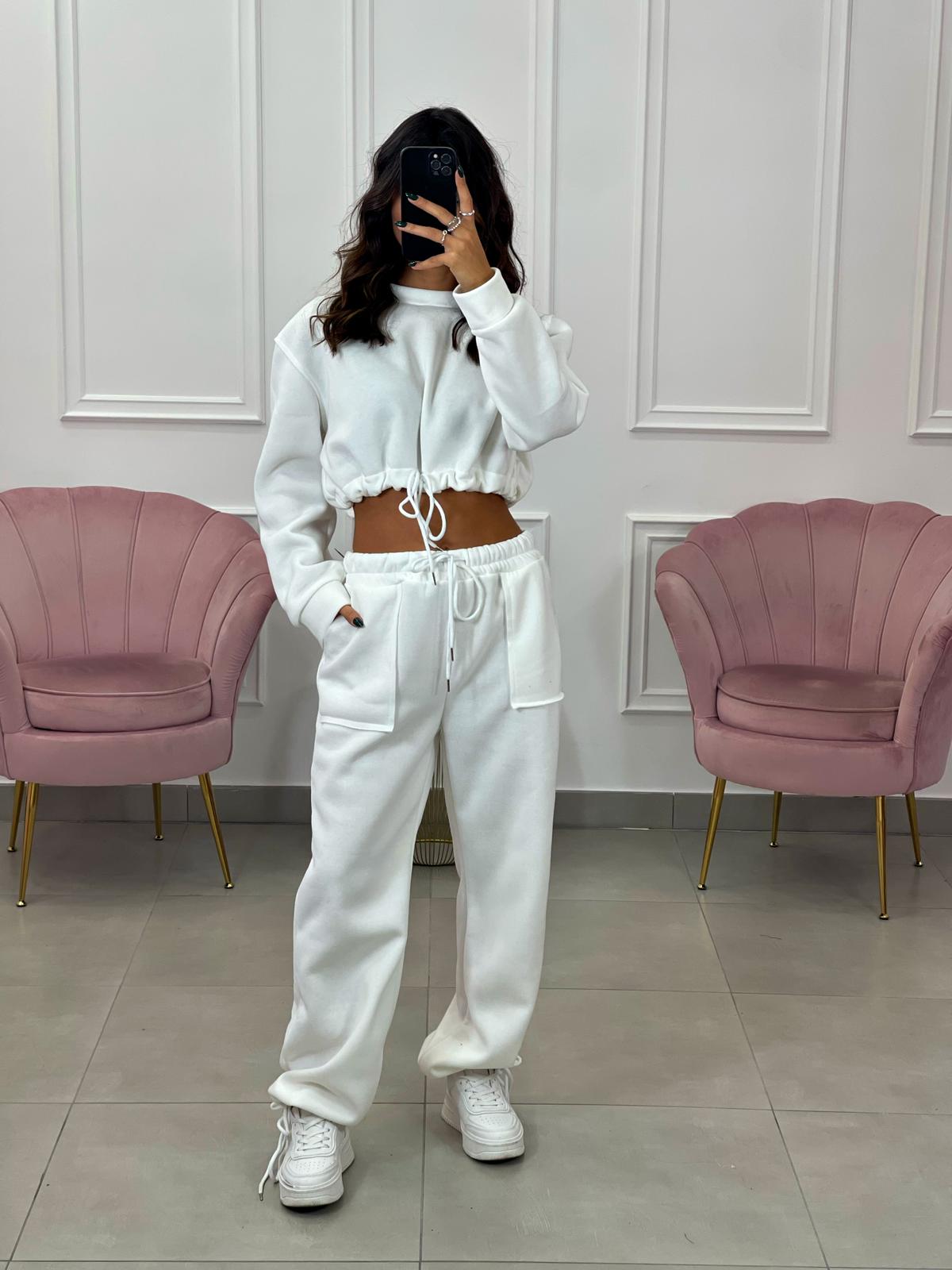 COMPLETO FELPA CROP E PANTALONE