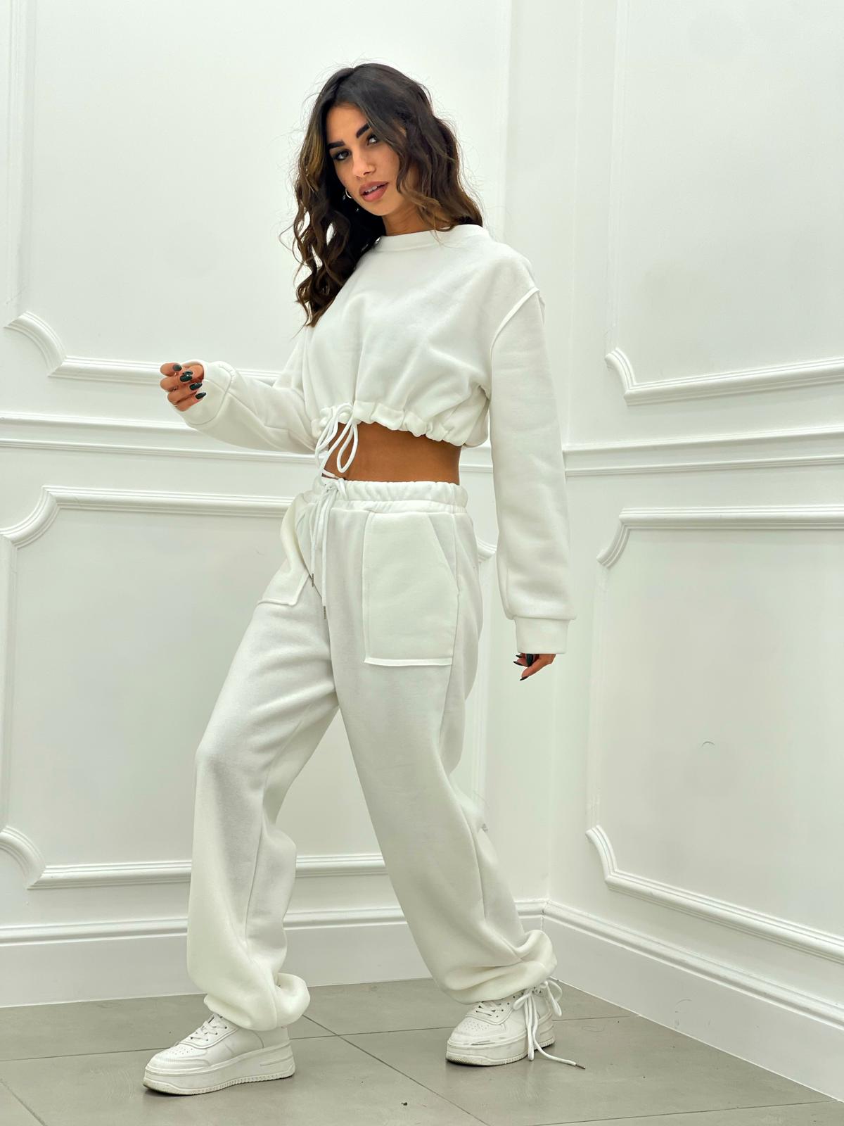 COMPLETO FELPA CROP E PANTALONE
