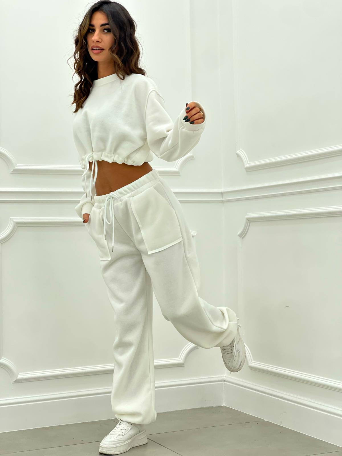 COMPLETO FELPA CROP E PANTALONE