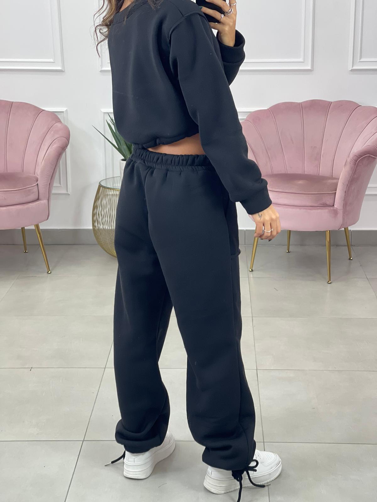 COMPLETO FELPA CROP E PANTALONE