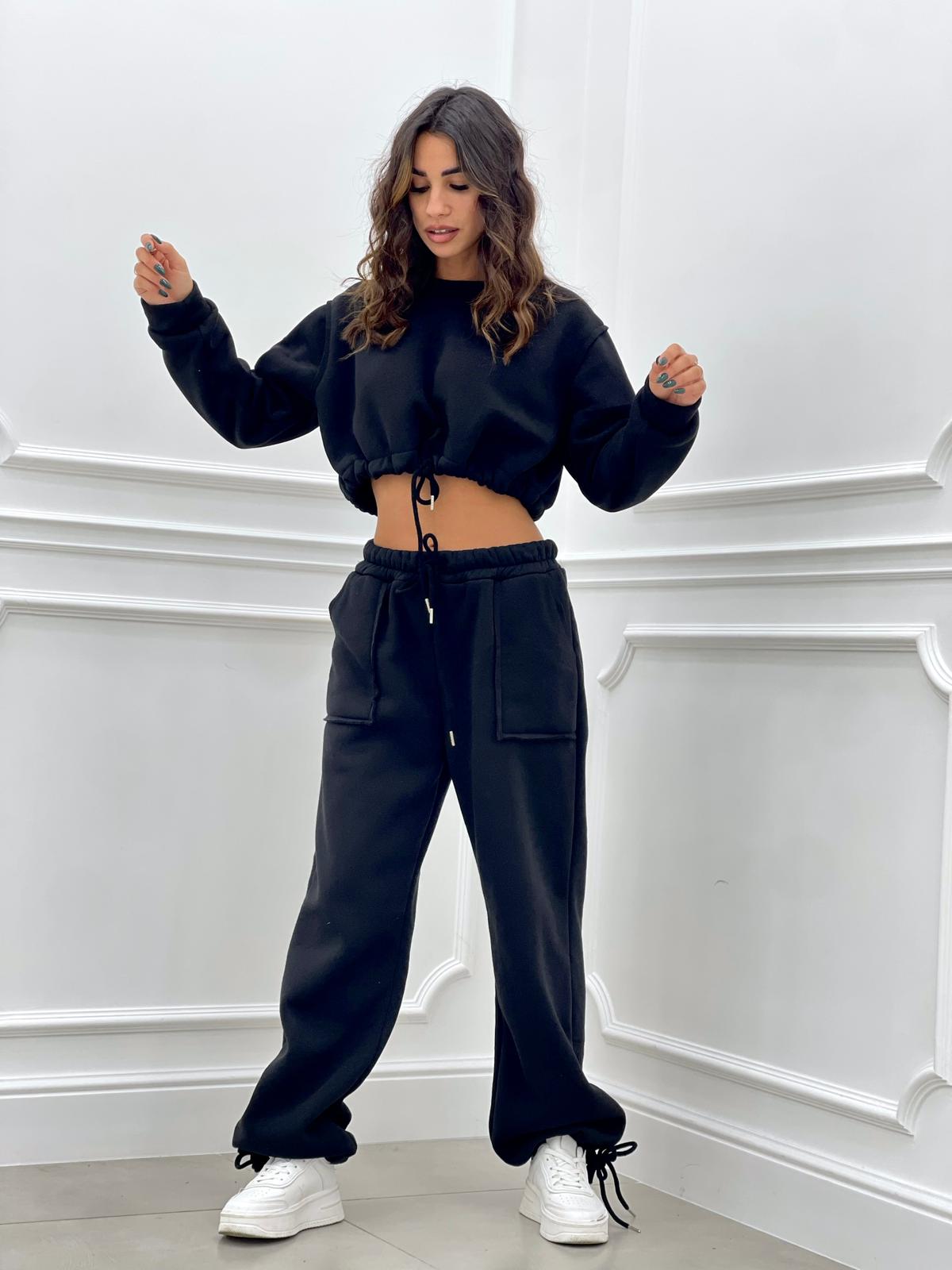 COMPLETO FELPA CROP E PANTALONE