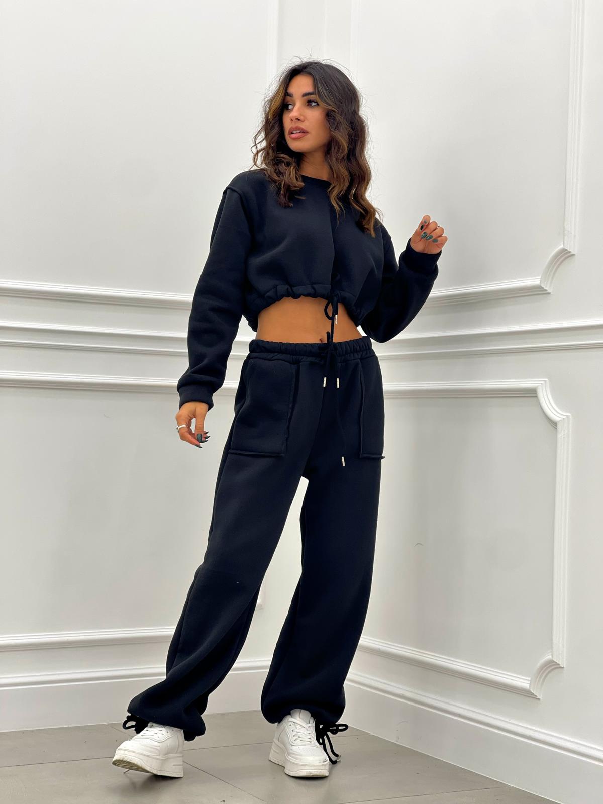 COMPLETO FELPA CROP E PANTALONE