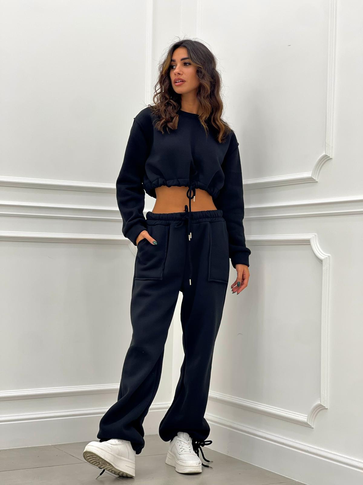COMPLETO FELPA CROP E PANTALONE