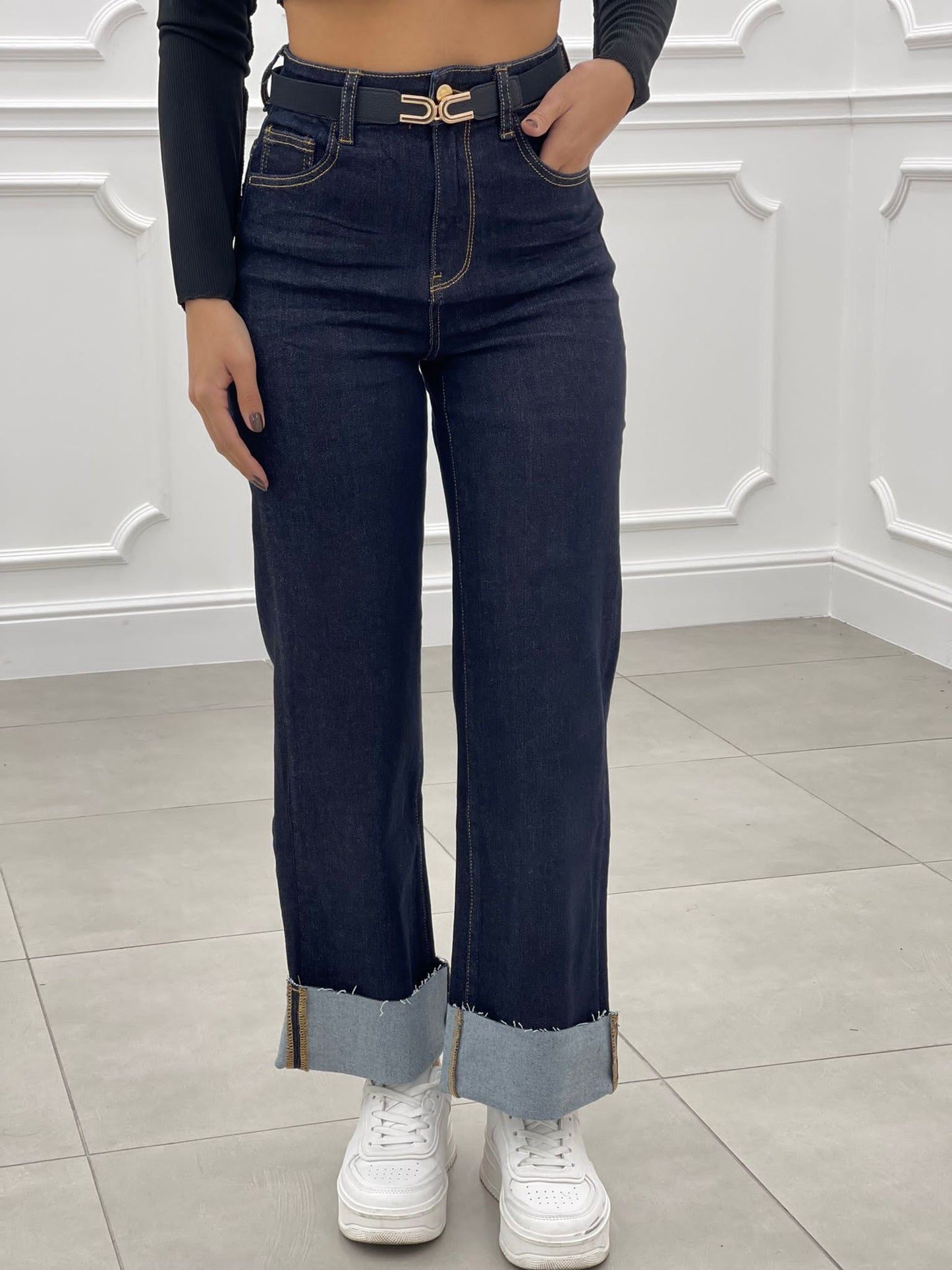 JEANS 5 TASCHE GAMBA LARGA
