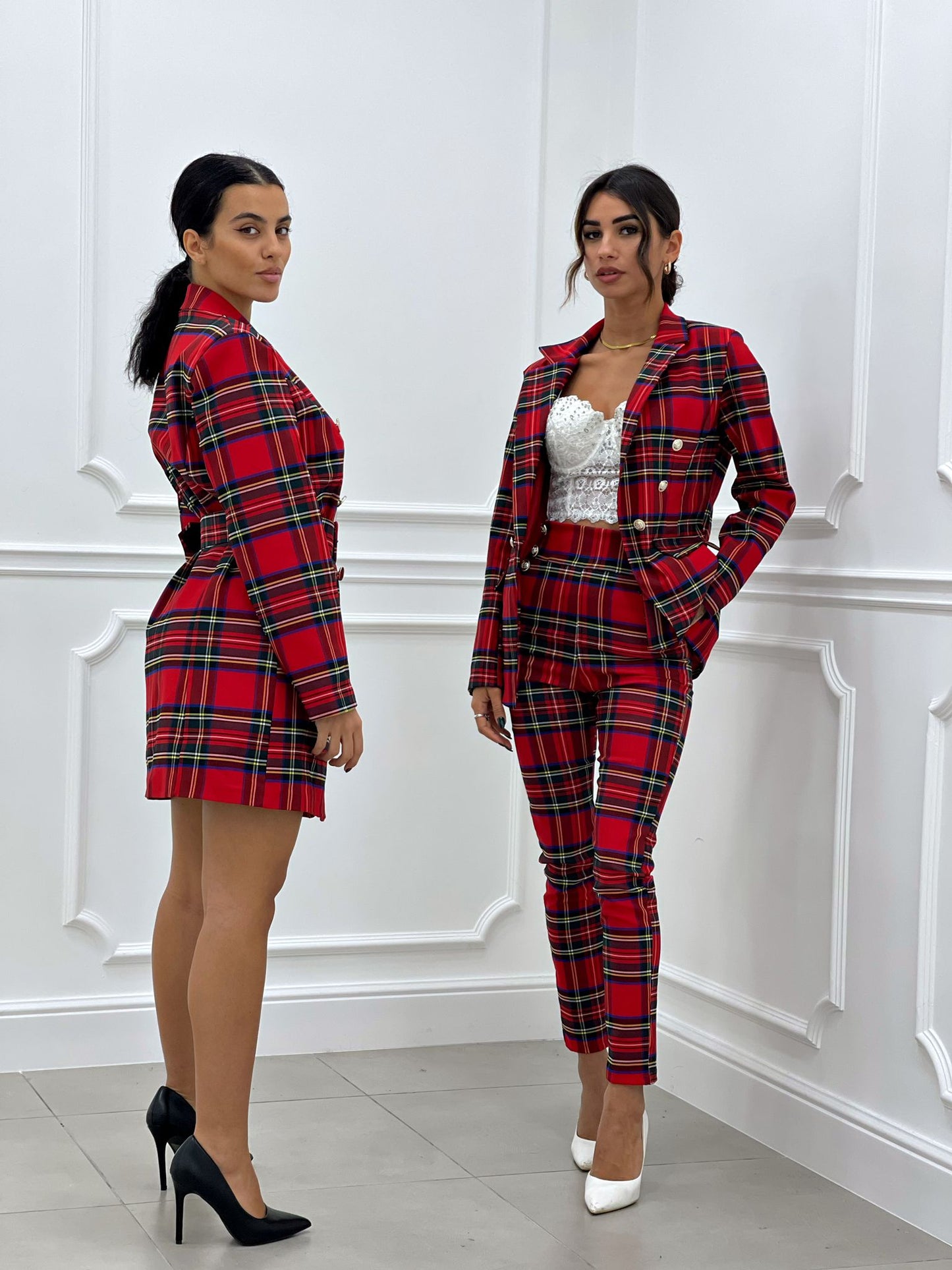GIACCA IN TARTAN DOPPIO PETTO