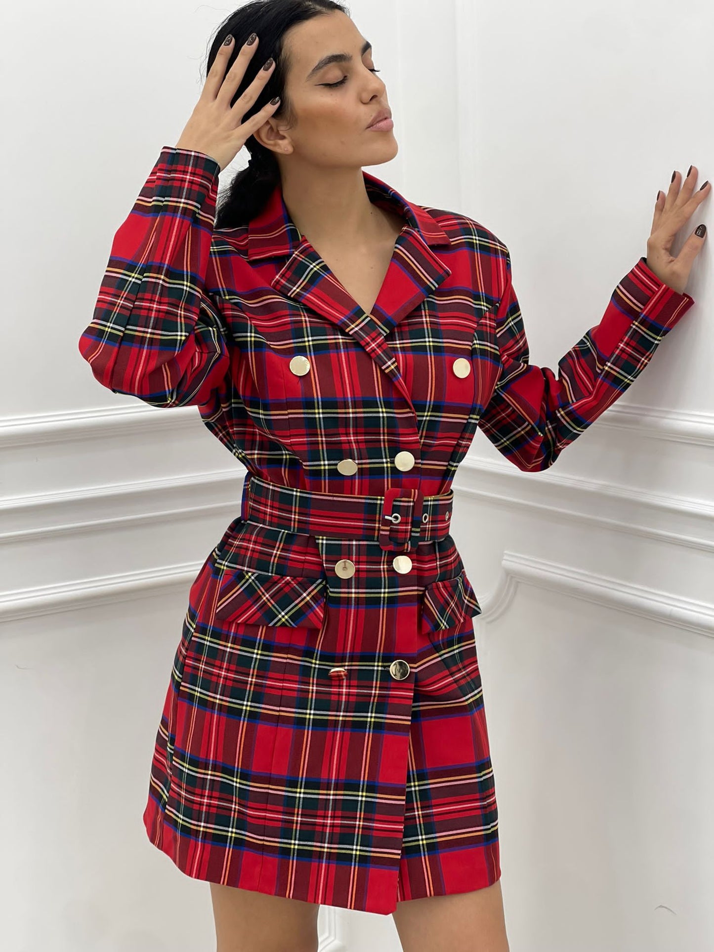 VESTITO MODELLO GIACCA IN TARTAN