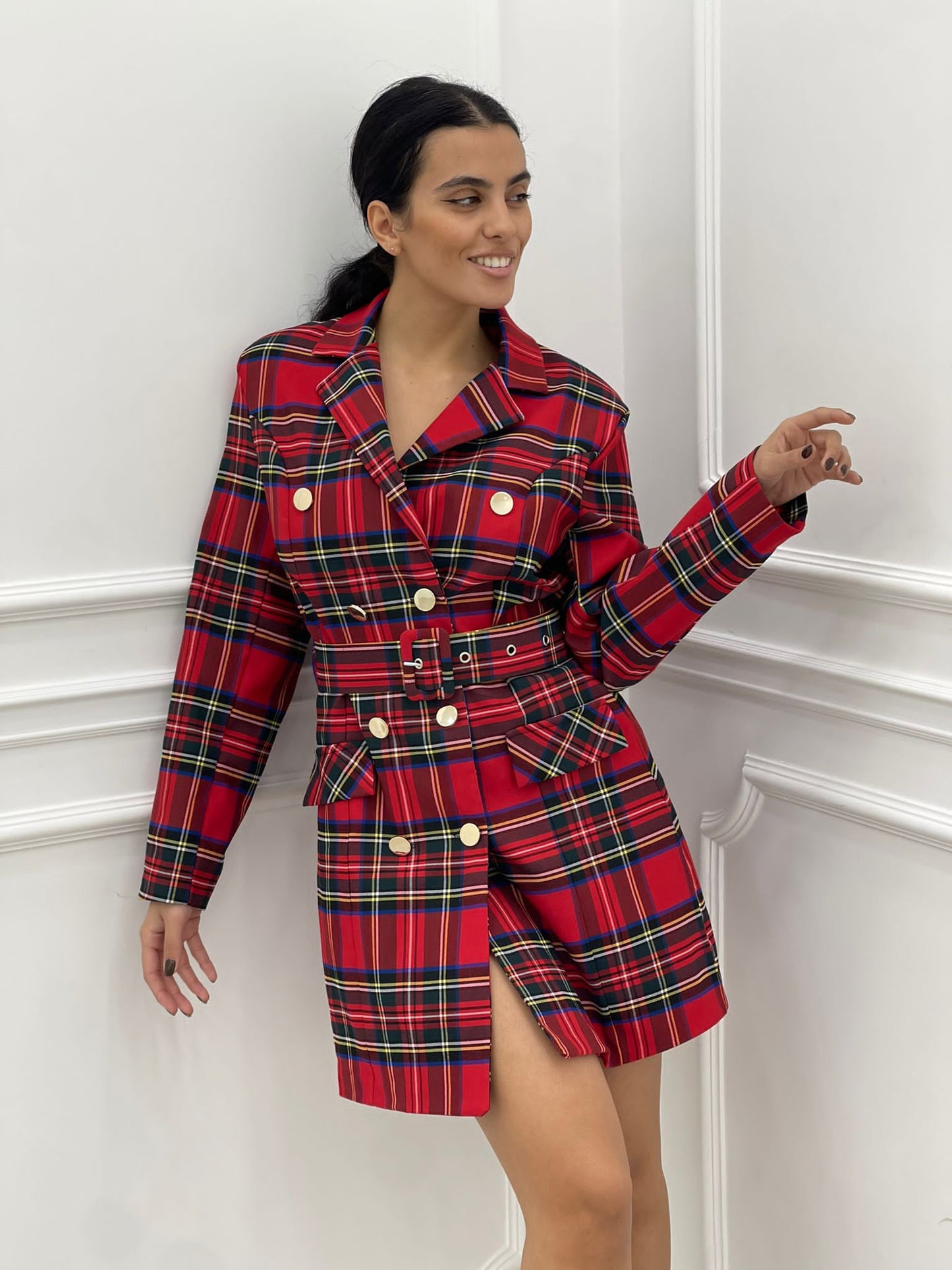 VESTITO MODELLO GIACCA IN TARTAN
