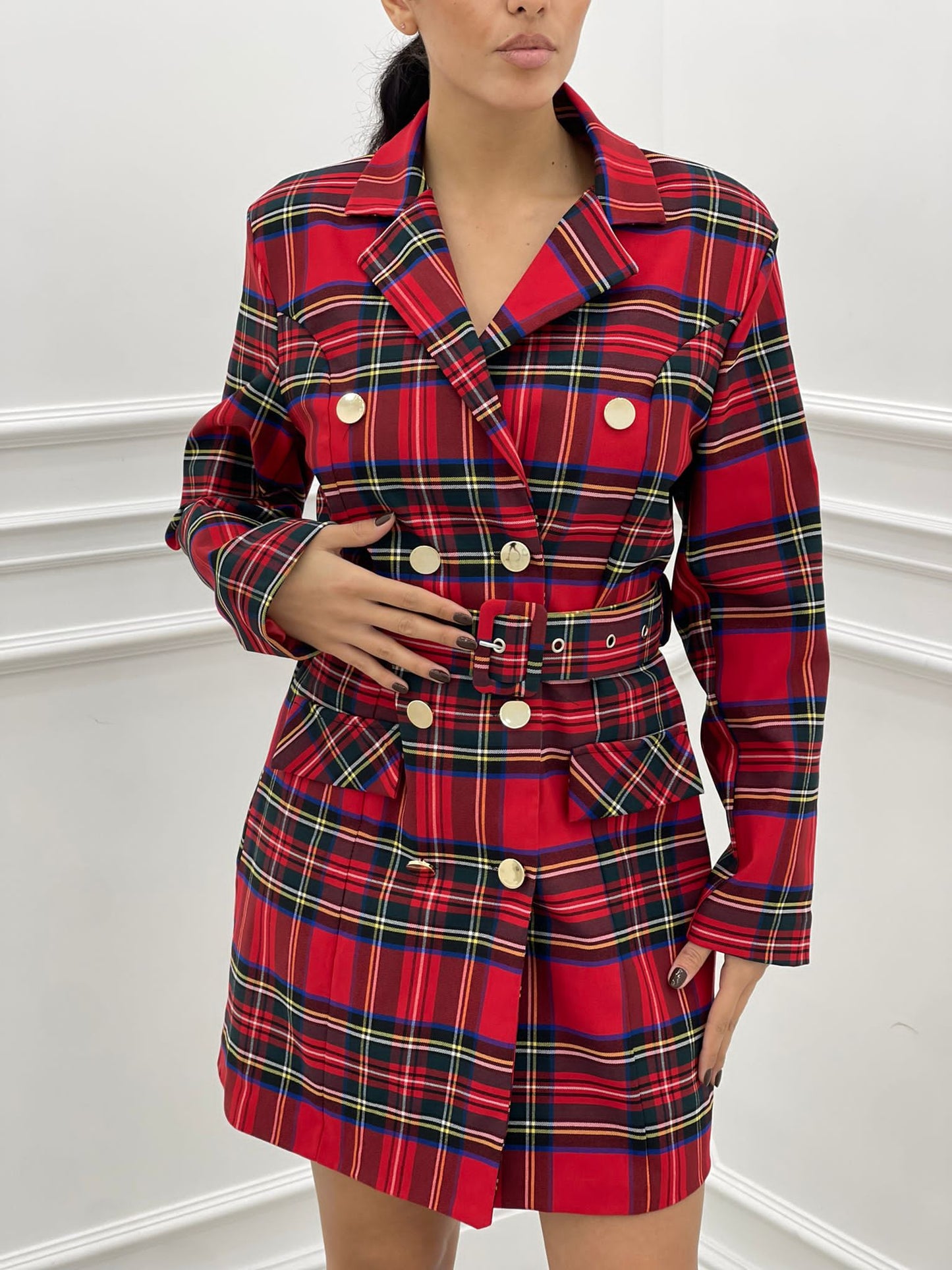 VESTITO MODELLO GIACCA IN TARTAN
