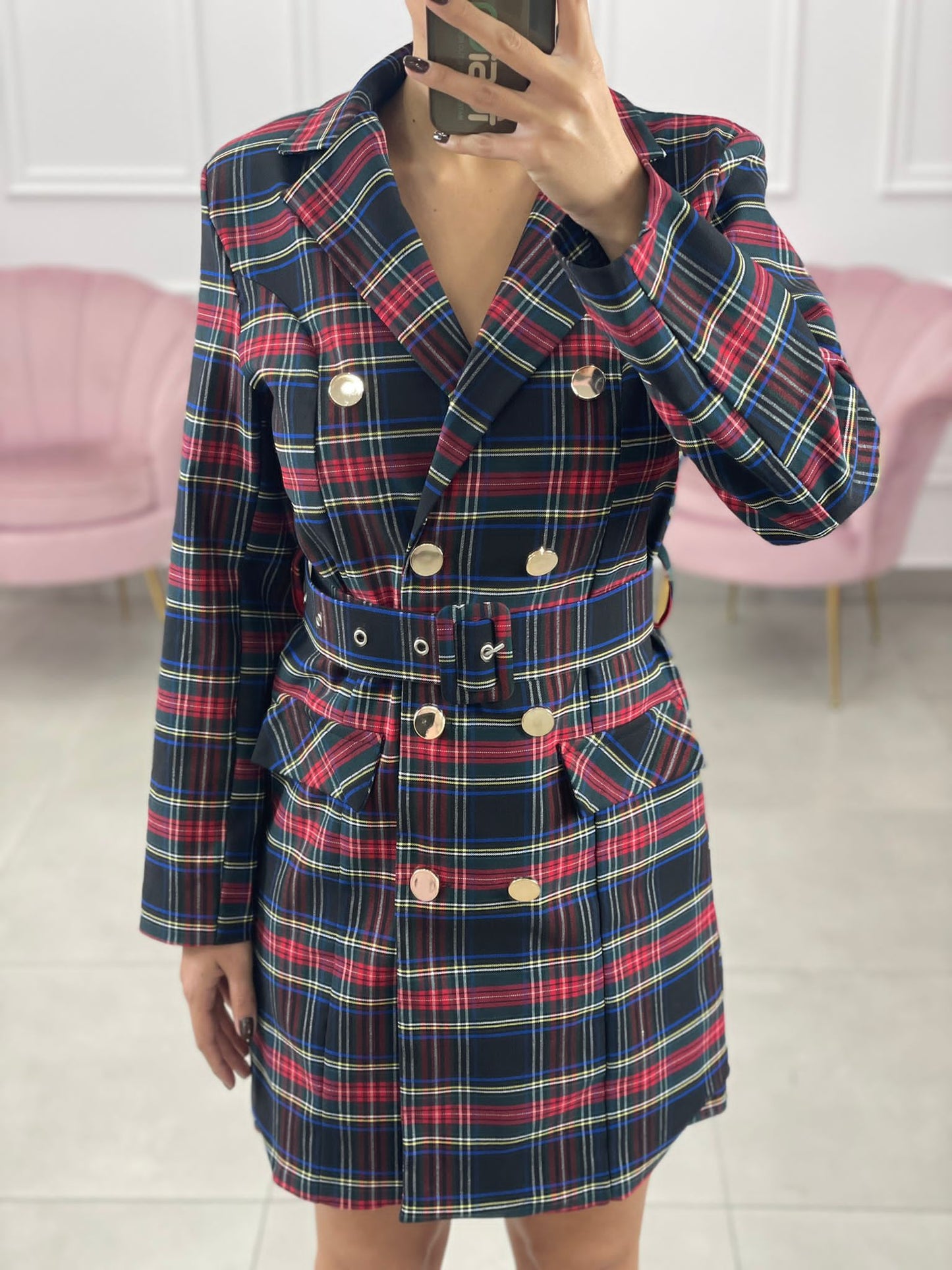 VESTITO MODELLO GIACCA IN TARTAN