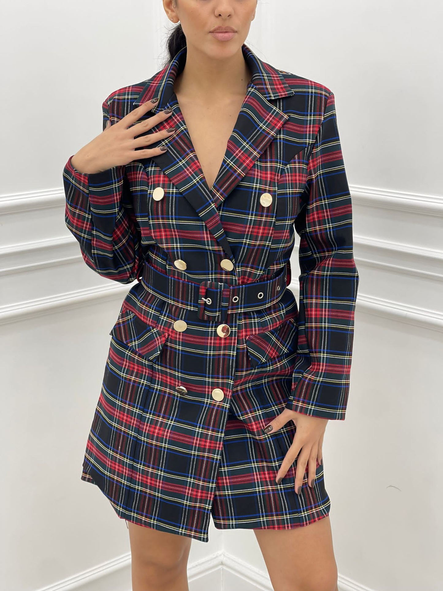 VESTITO MODELLO GIACCA IN TARTAN