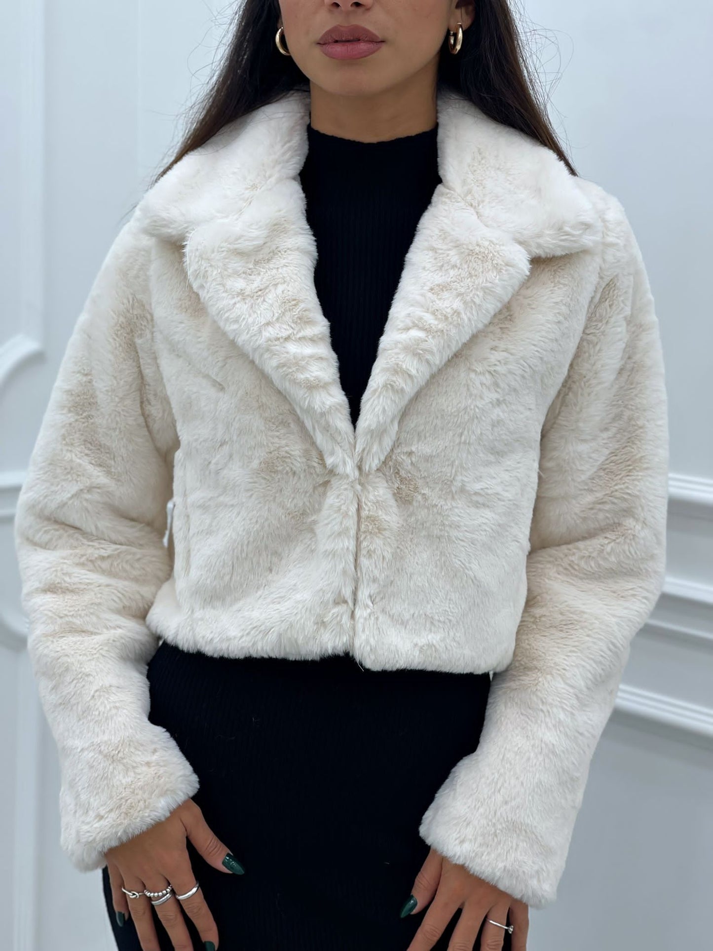 ECOPELLICCIA CROP CON TASCHE