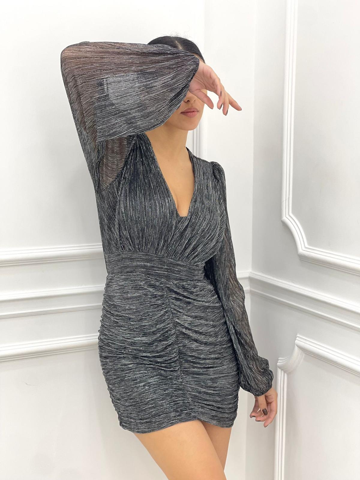 VESTITO DRAPPEGGIATO EFFETTO LUREX