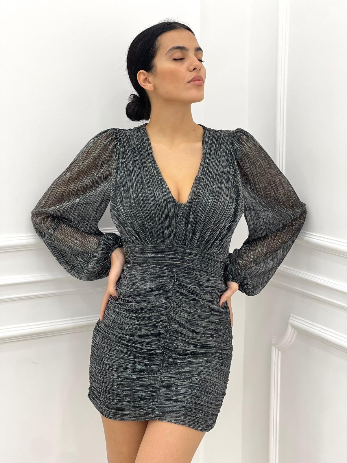 VESTITO DRAPPEGGIATO EFFETTO LUREX
