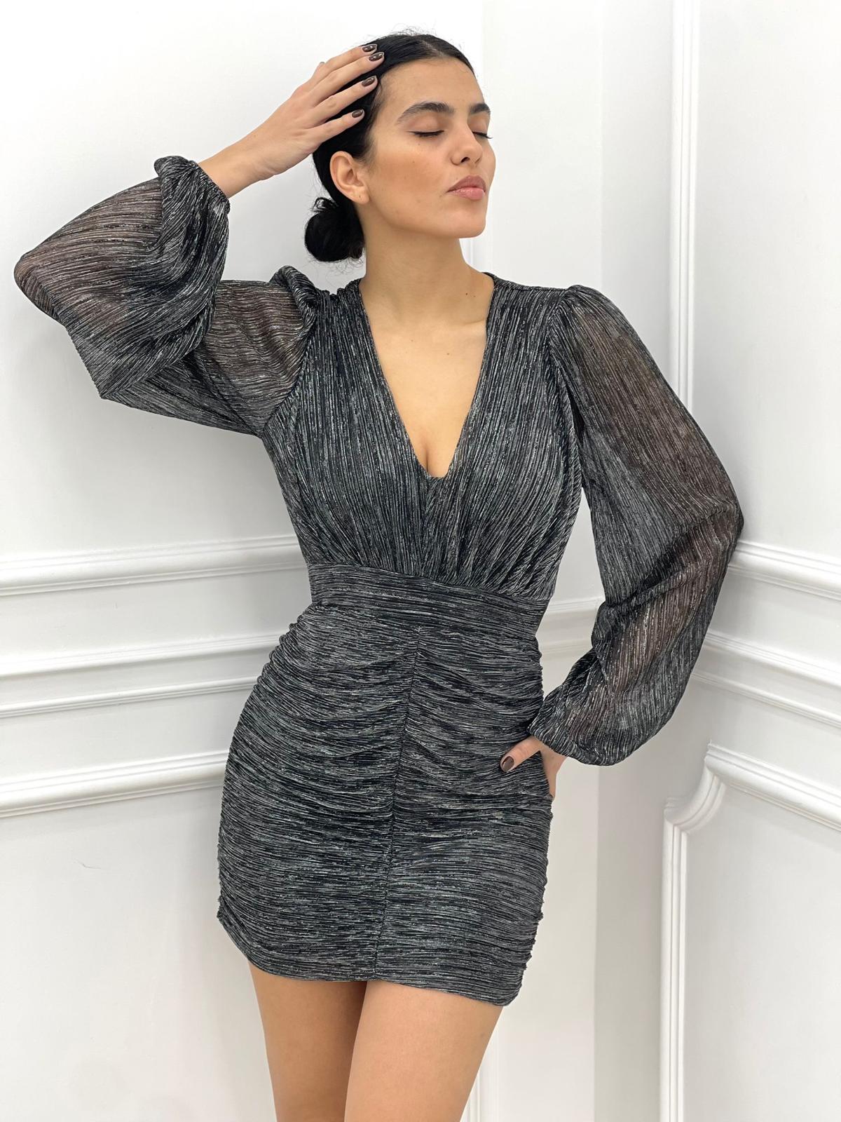 VESTITO DRAPPEGGIATO EFFETTO LUREX