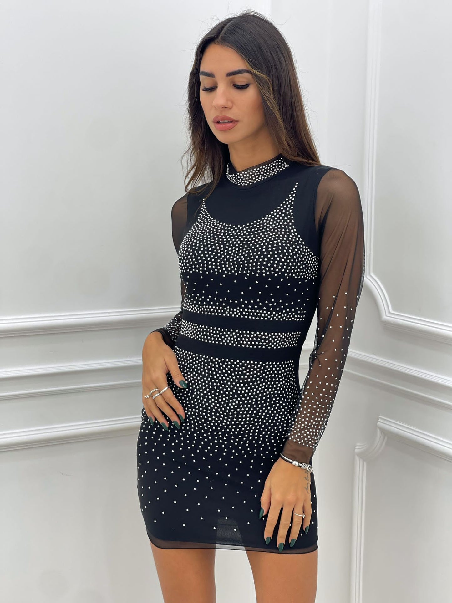 VESTITO TULLE E STRASS