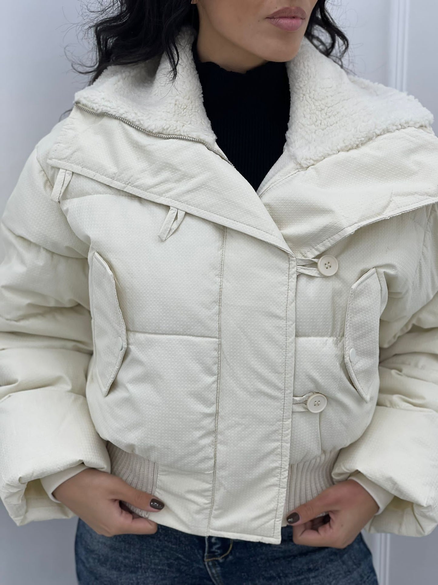 PIUMINO CON COLLO IN LANA