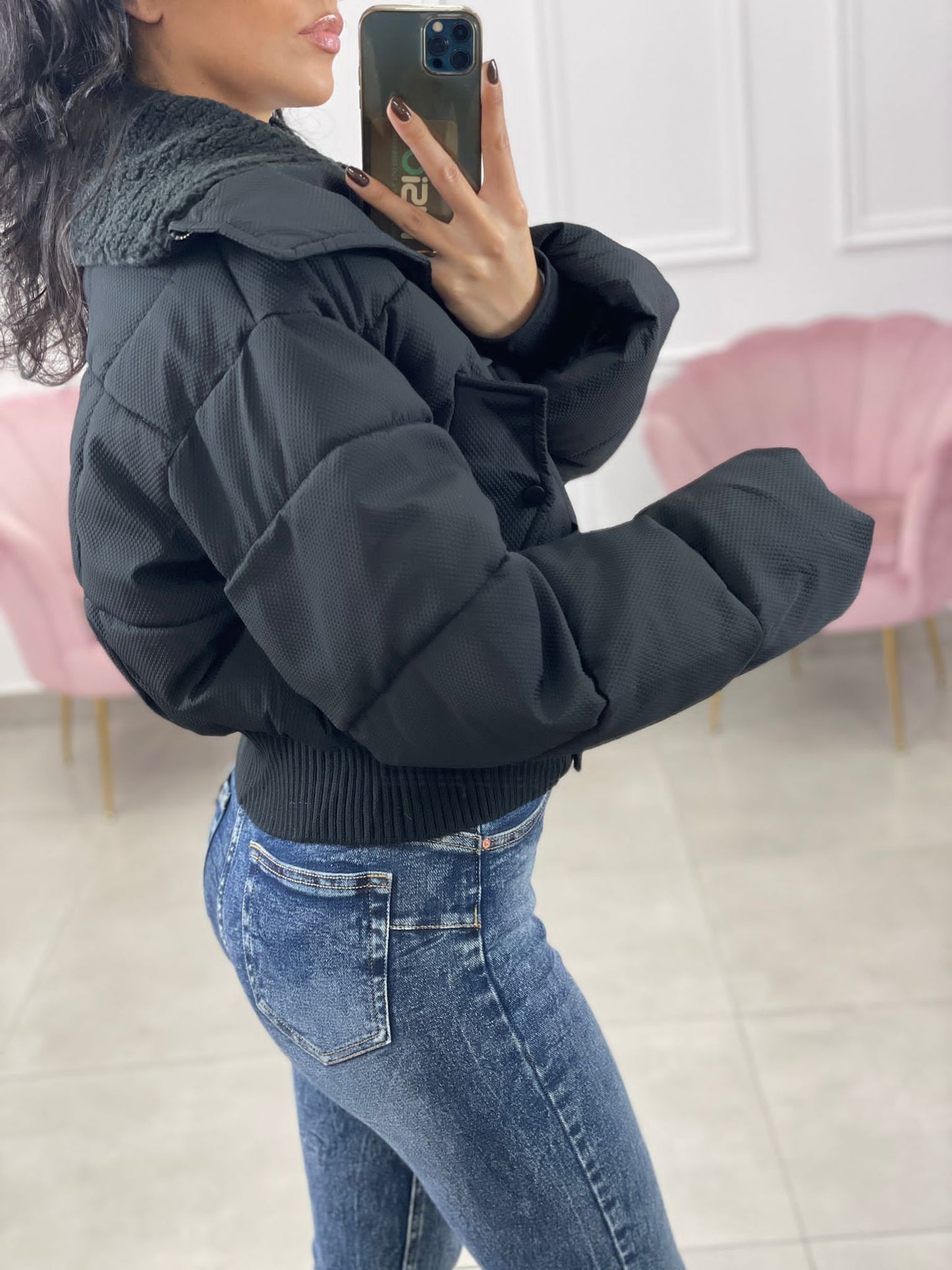 PIUMINO CON COLLO IN LANA