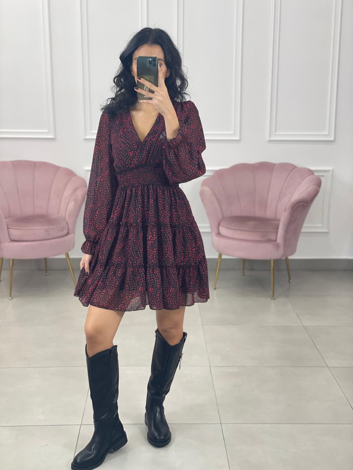 VESTITINO GEORGETTE FANTASIA SCOLLO INCROCIO