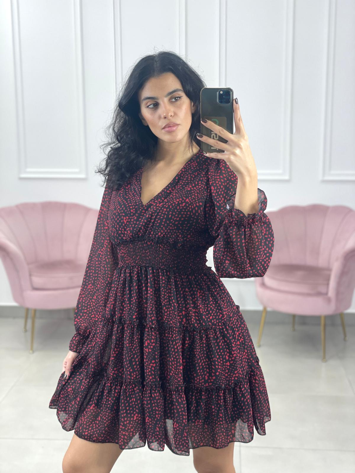 VESTITINO GEORGETTE FANTASIA SCOLLO INCROCIO