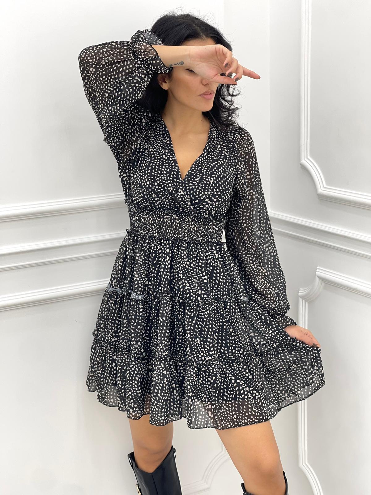 VESTITINO GEORGETTE FANTASIA SCOLLO INCROCIO