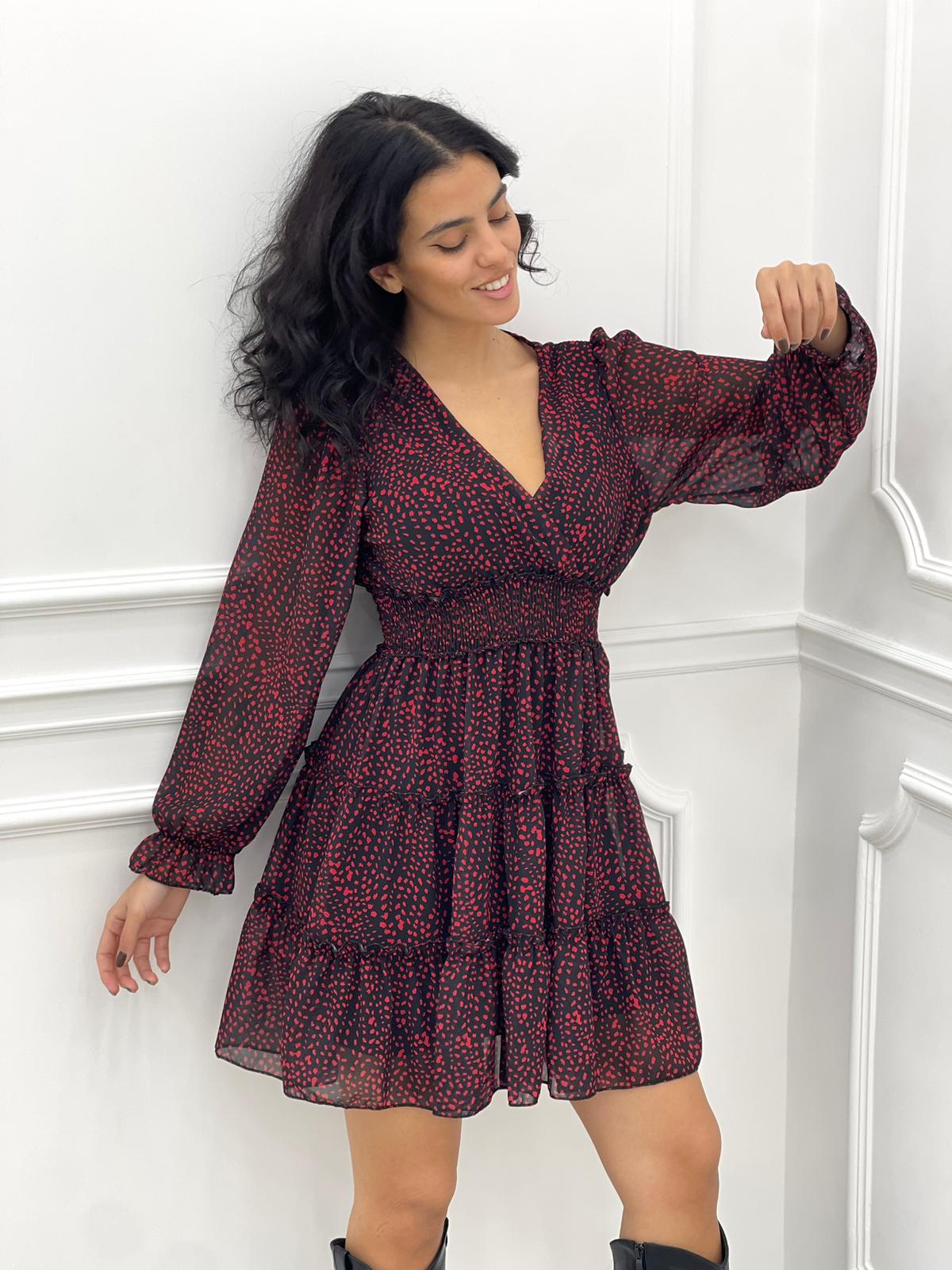 VESTITINO GEORGETTE FANTASIA SCOLLO INCROCIO