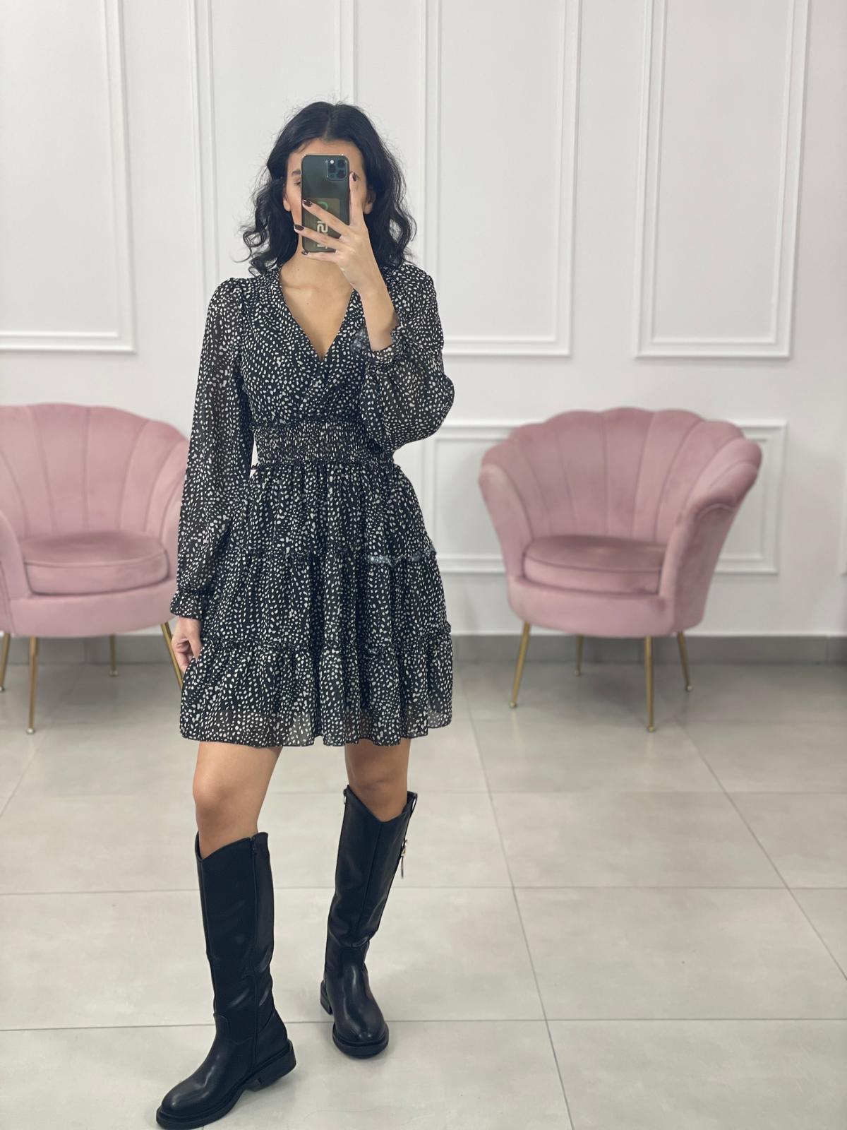 VESTITINO GEORGETTE FANTASIA SCOLLO INCROCIO