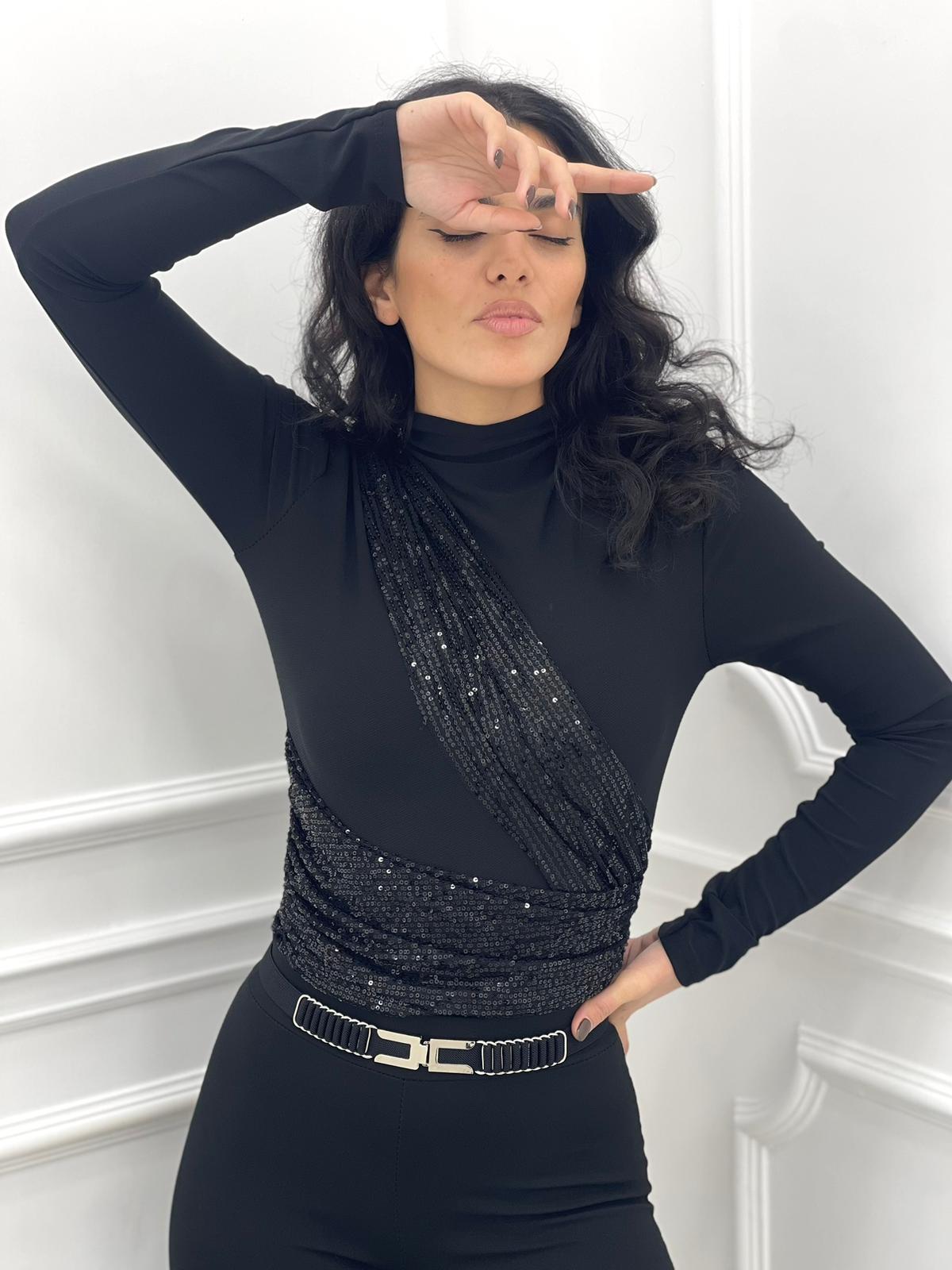 BODY MEZZO COLLO APPLICAZIONI PAJETTE