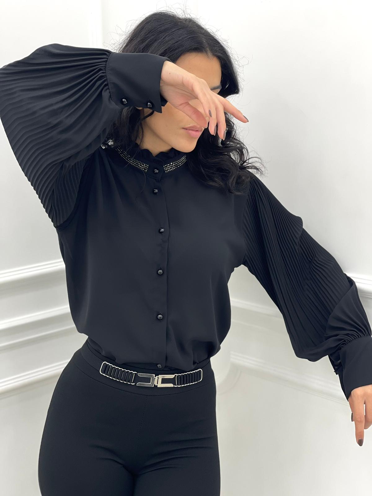 CAMICIA GEORGETTE COLLO STRASS