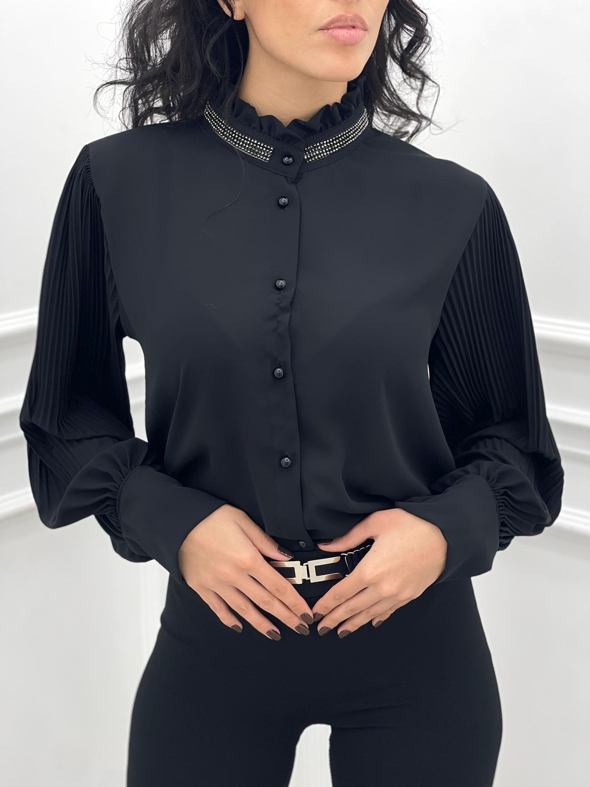 CAMICIA GEORGETTE COLLO STRASS