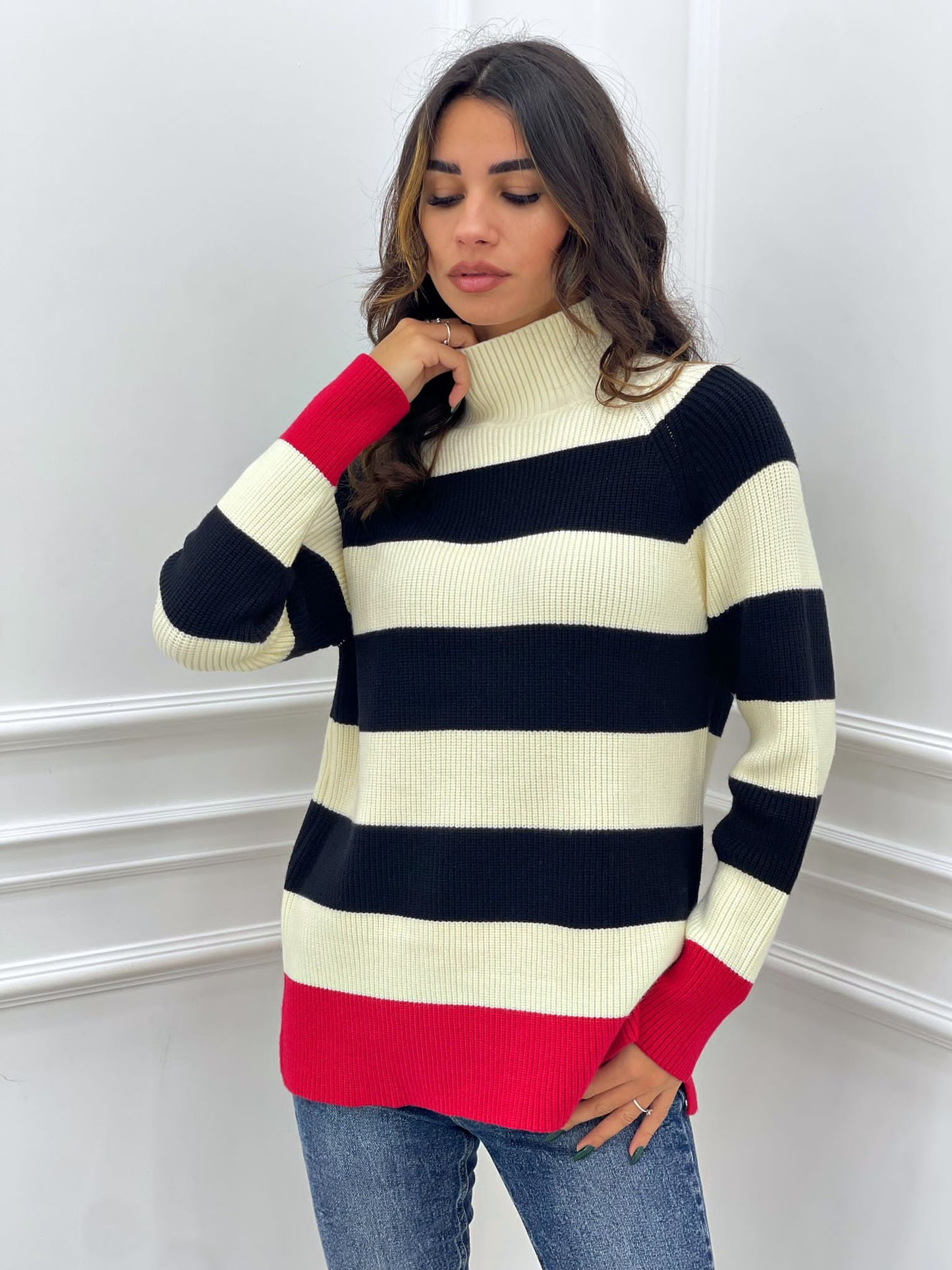 MAGLIONE IN LANA A RIGHE
