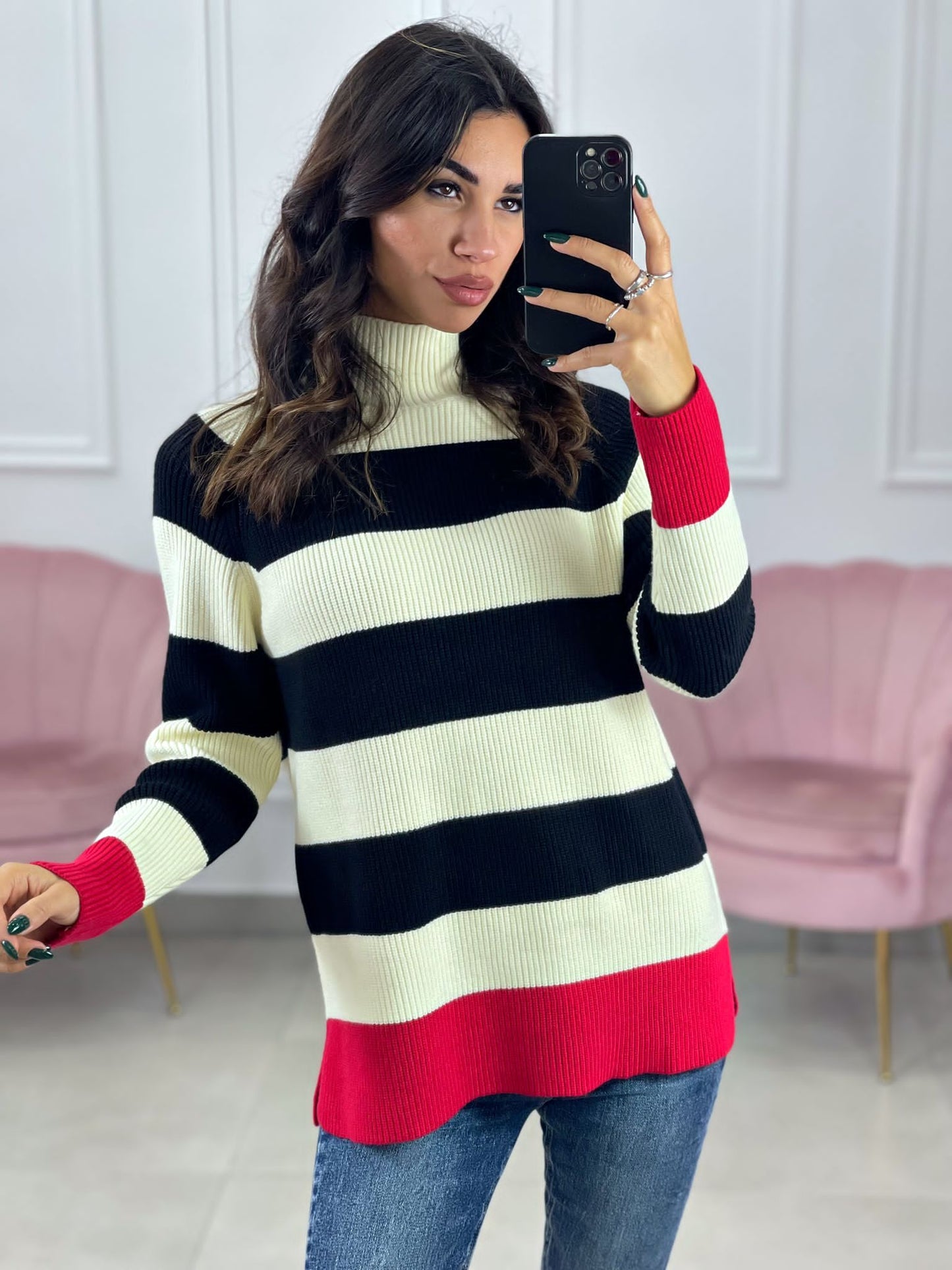 MAGLIONE IN LANA A RIGHE