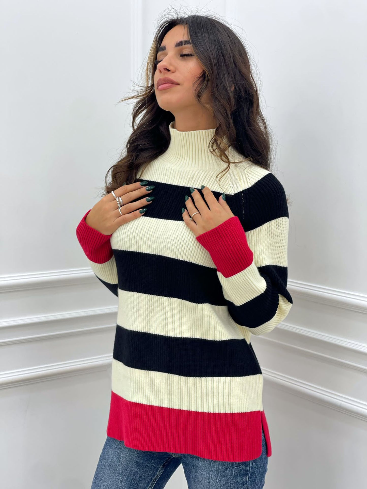 MAGLIONE IN LANA A RIGHE