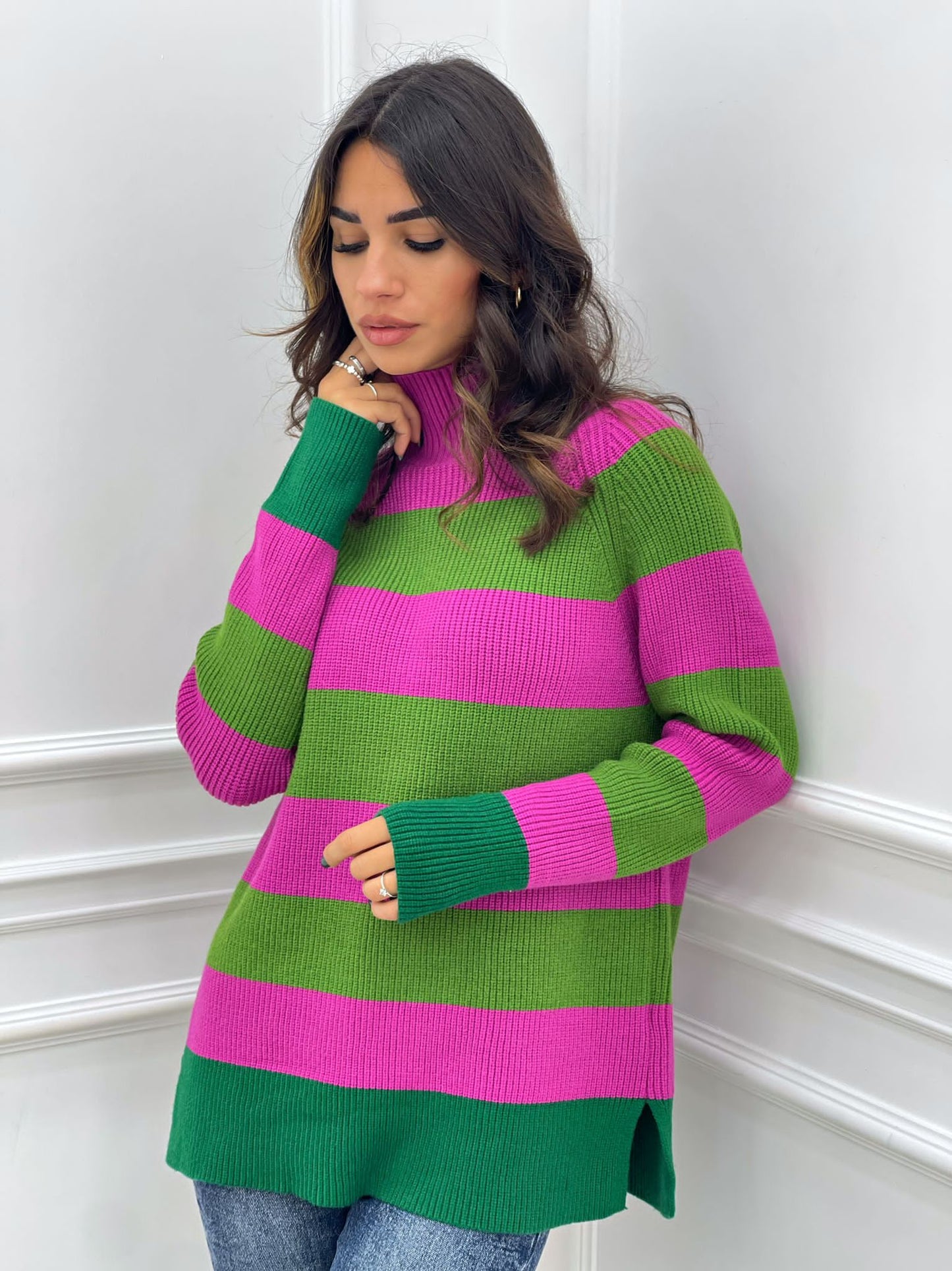 MAGLIONE IN LANA A RIGHE