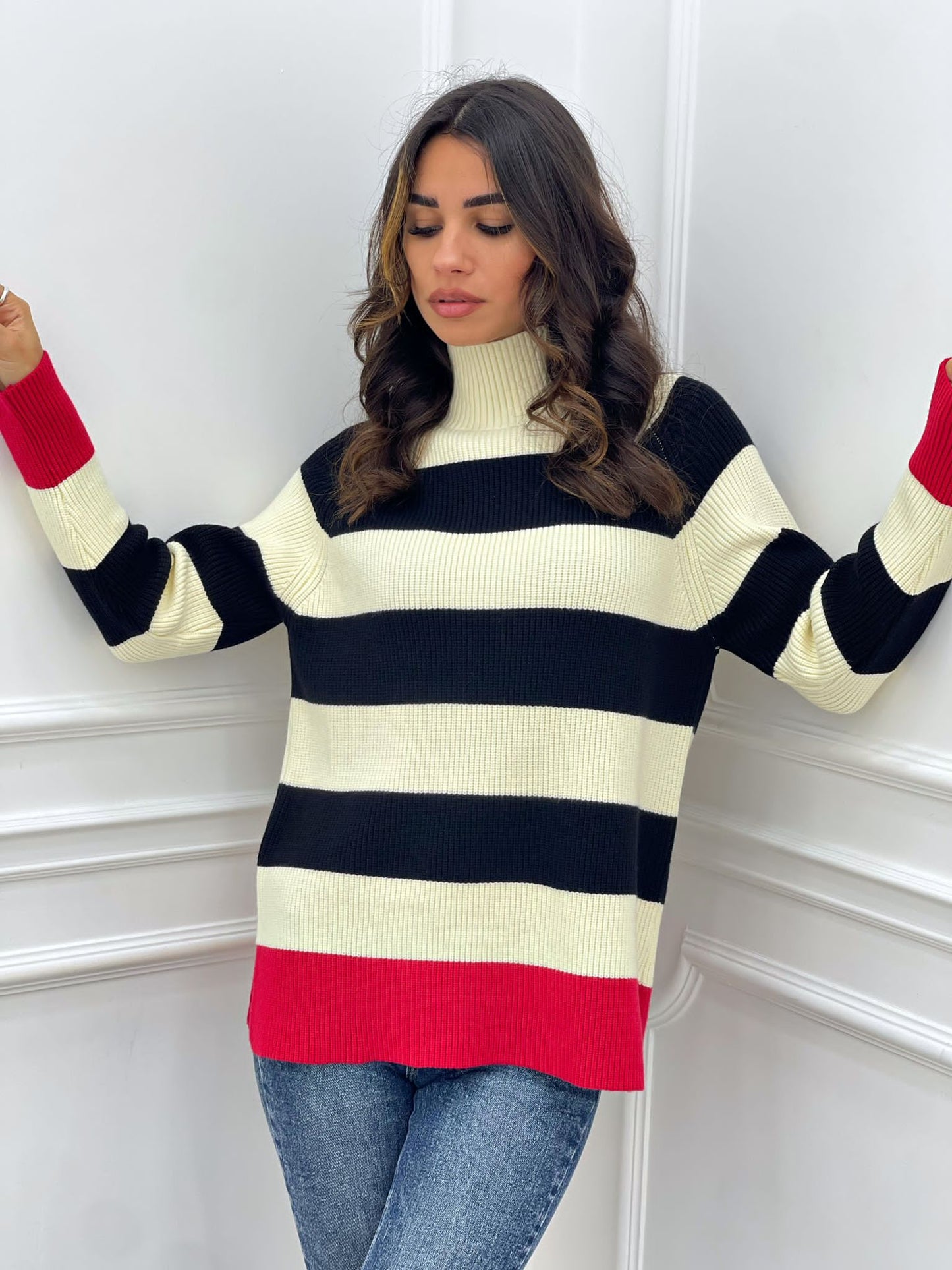 MAGLIONE IN LANA A RIGHE
