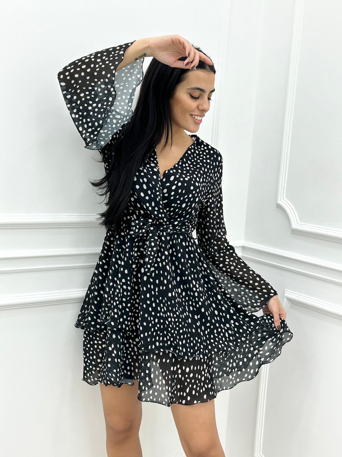 VESTITINO GEORGETTE FANTASIA POIS CON BALZE