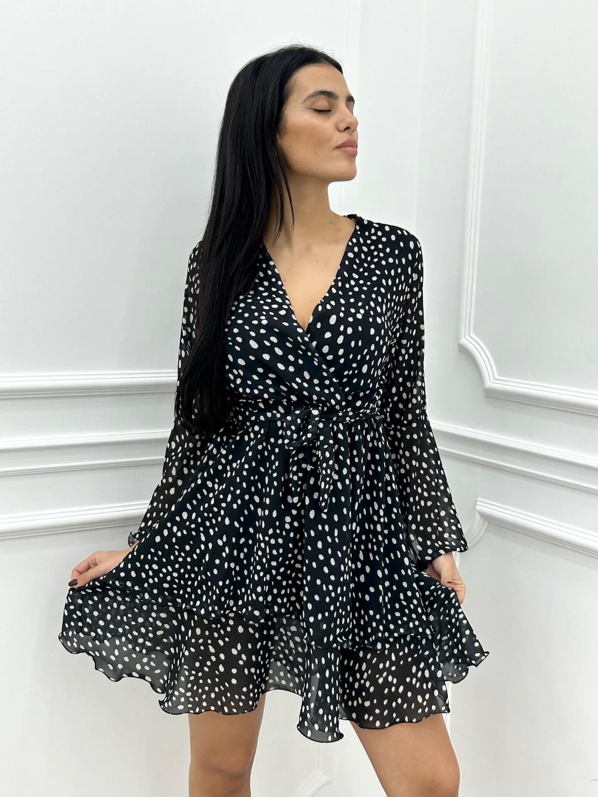 VESTITINO GEORGETTE FANTASIA POIS CON BALZE