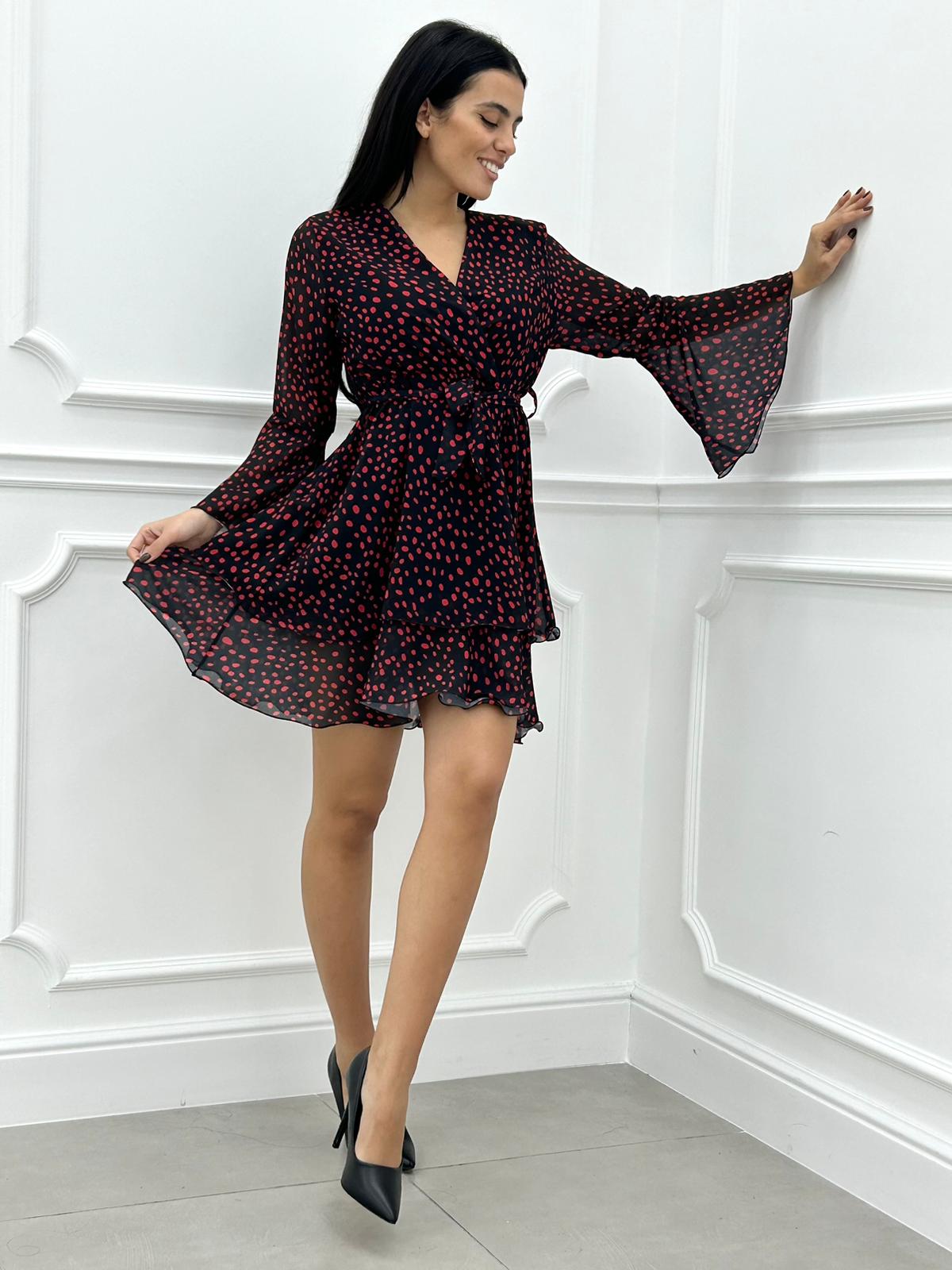 VESTITINO GEORGETTE FANTASIA POIS CON BALZE