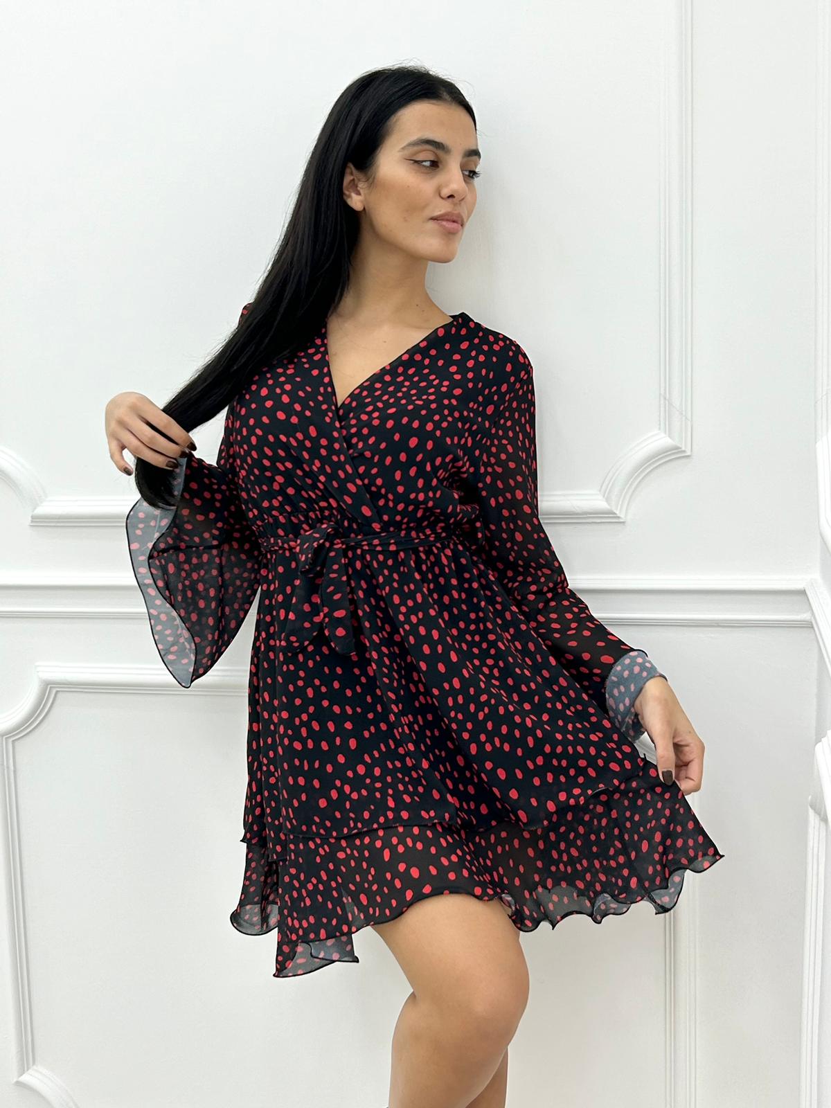 VESTITINO GEORGETTE FANTASIA POIS CON BALZE