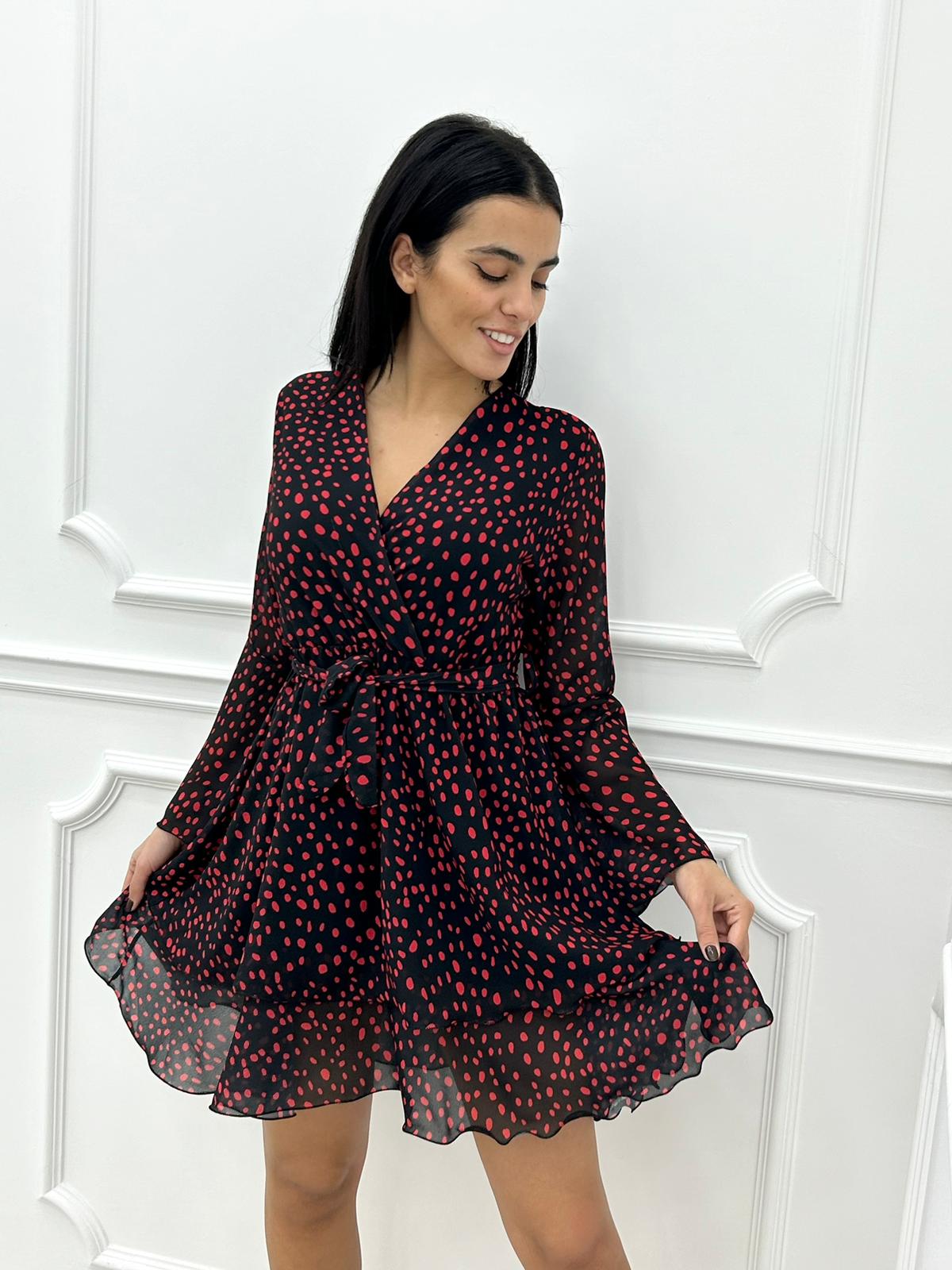 VESTITINO GEORGETTE FANTASIA POIS CON BALZE