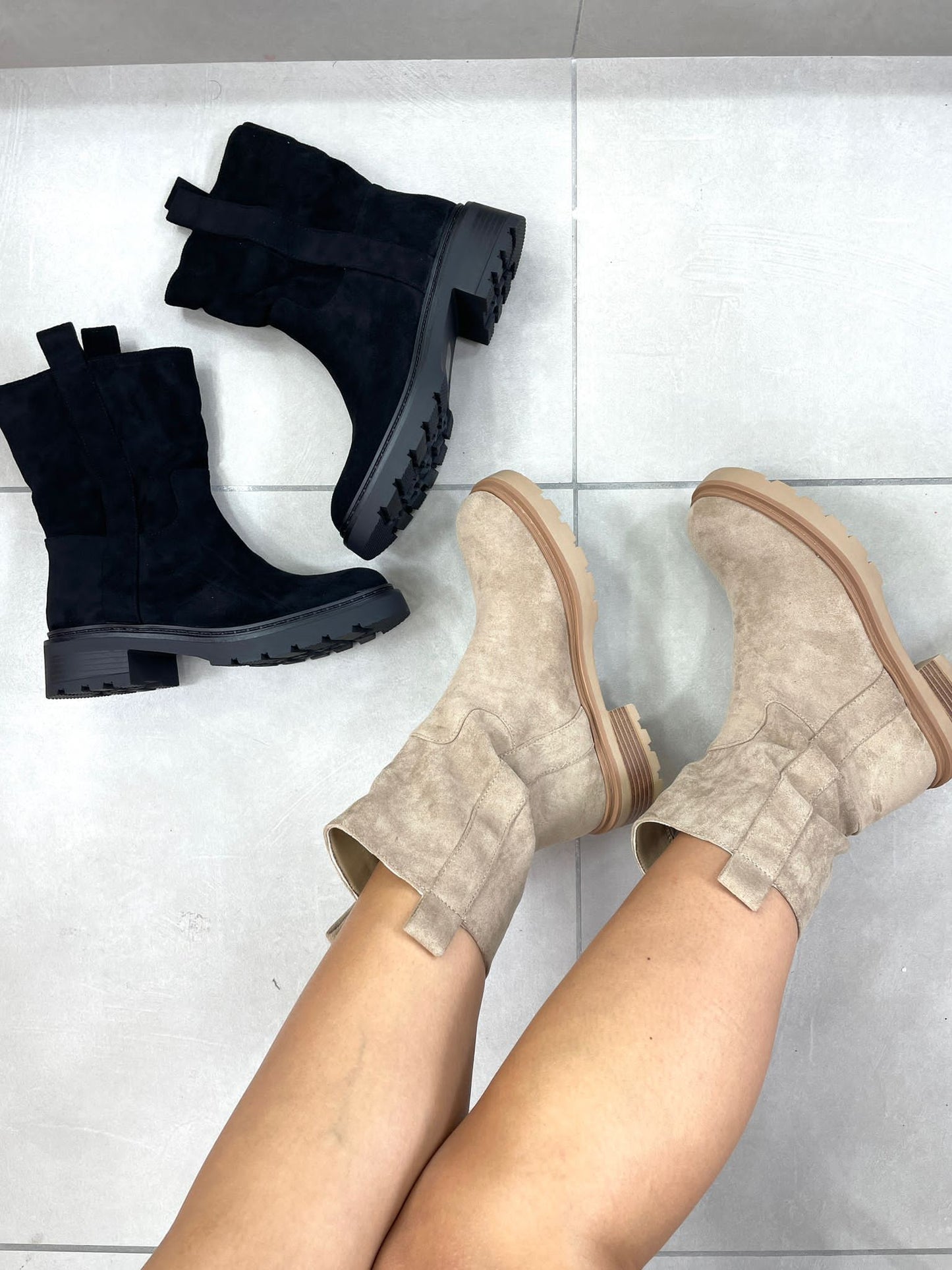 STIVALETTO CAMOSCIO BASSO