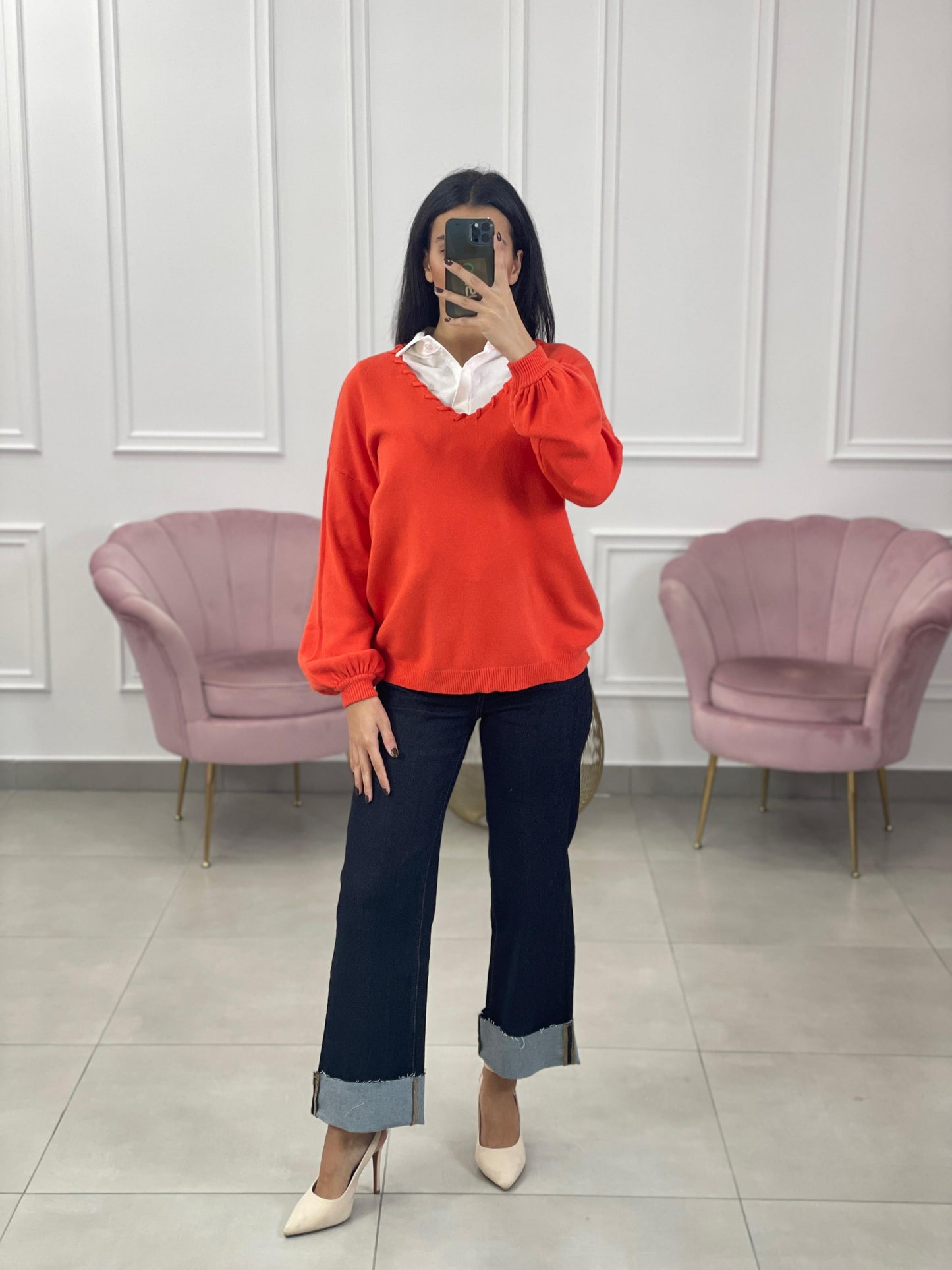 MAGLIONE CON MANICHE PALLONCINO