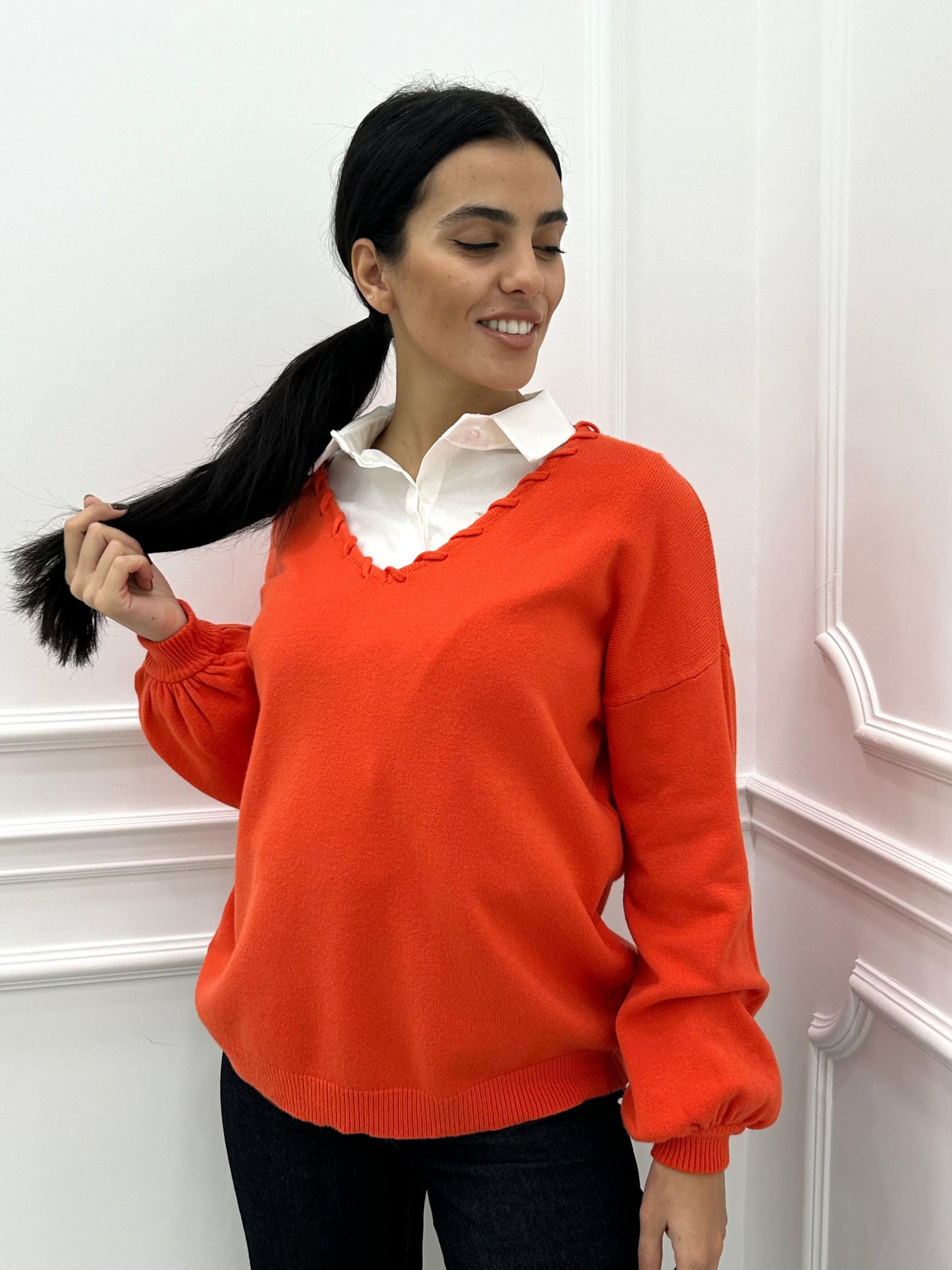 MAGLIONE CON MANICHE PALLONCINO