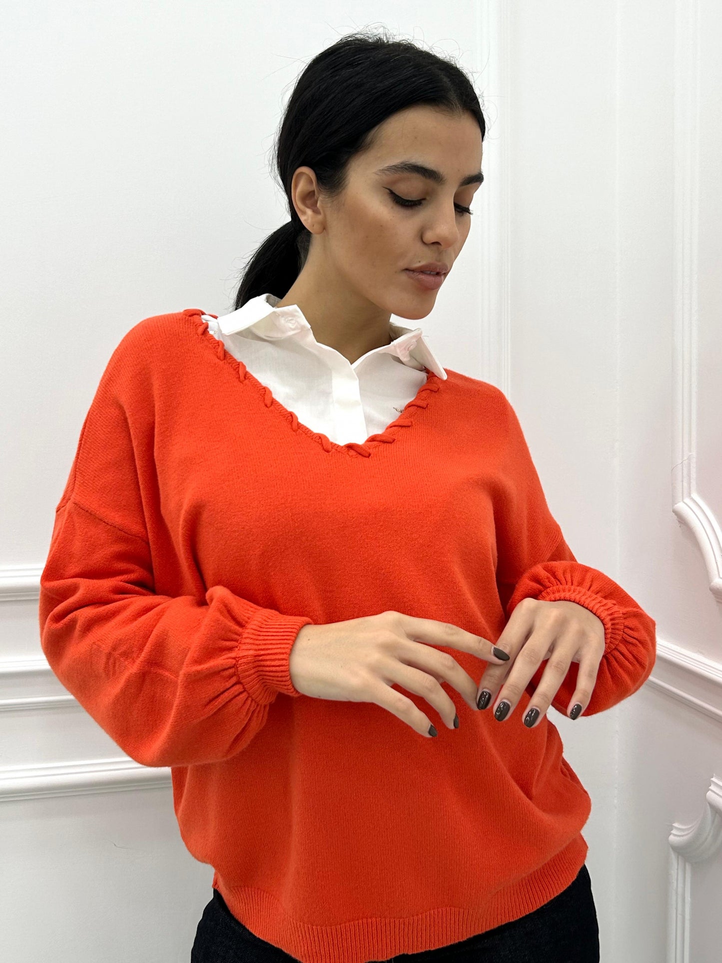 MAGLIONE CON MANICHE PALLONCINO