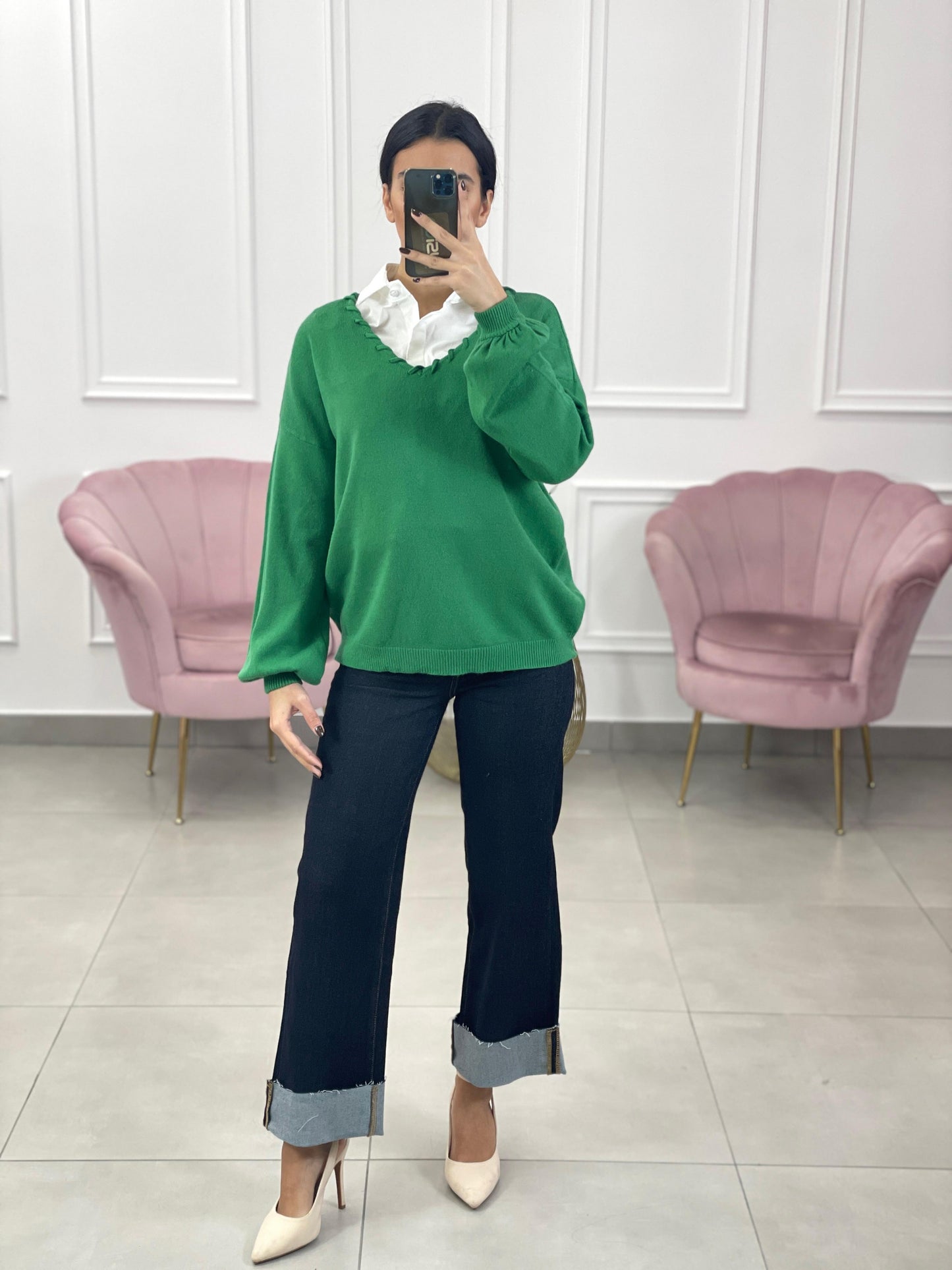 MAGLIONE CON MANICHE PALLONCINO